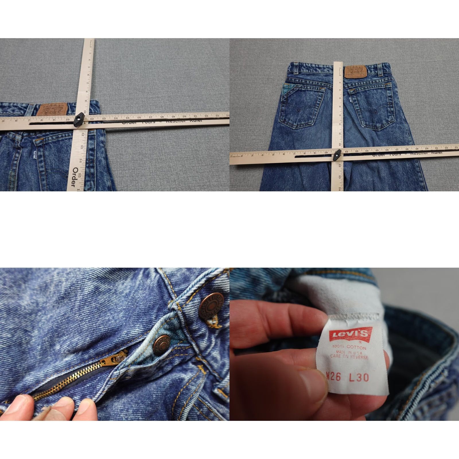 Levi's VINTAGE Levi’s 525 Jeans Womens 26x30 Blue Acid Wash High Waist Tapered 90s Damen Womens Jeans 26in 30in Blue Acid Wash 5-Pocket Denim Stretch? Size 26" / US 2 / IT 38 - 8 Thumbnail