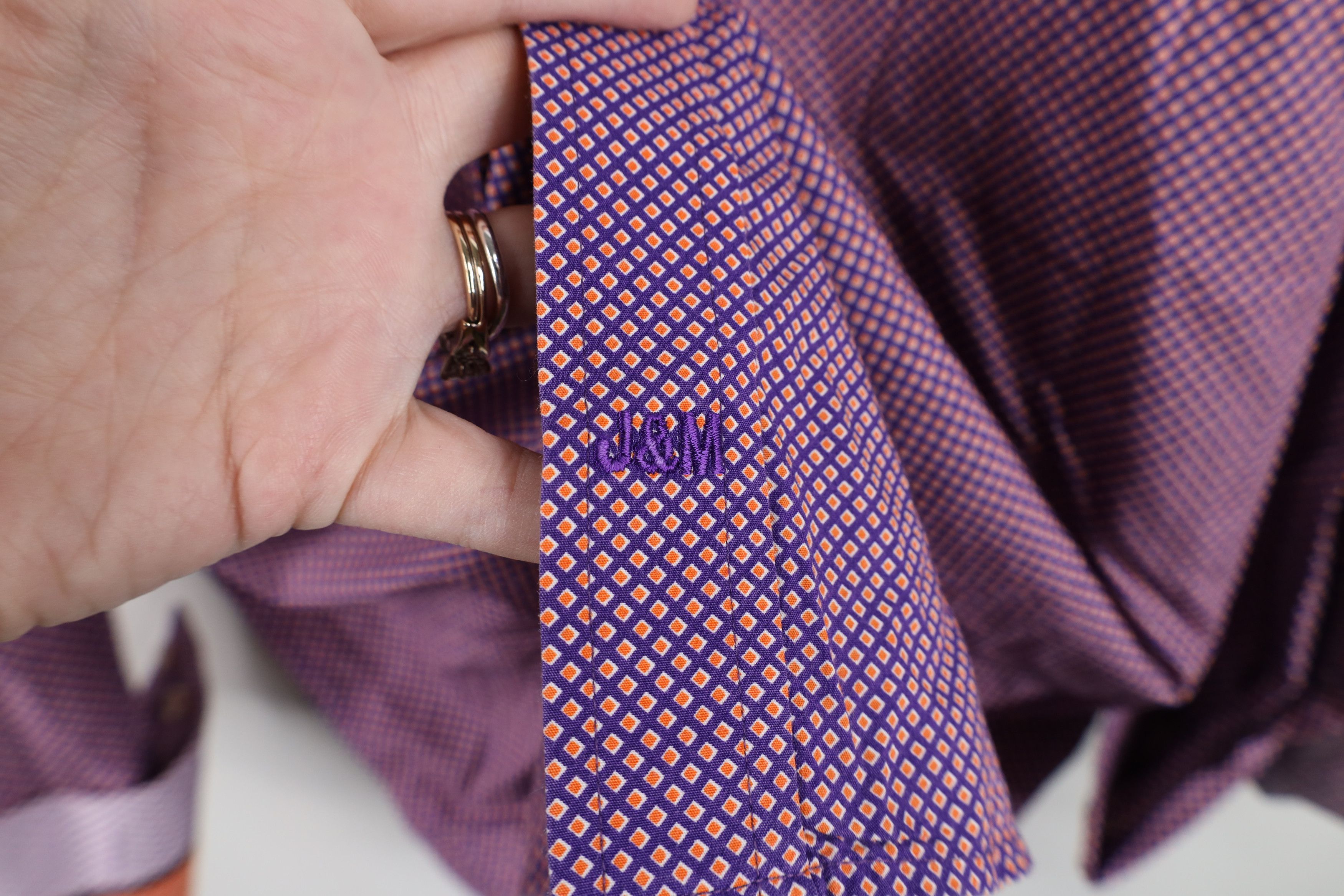 Johnston & Murphy Johnston & Murphy Diamond Collared Button Shirt Cotton Size US XL / EU 56 / 4 - 4 Thumbnail