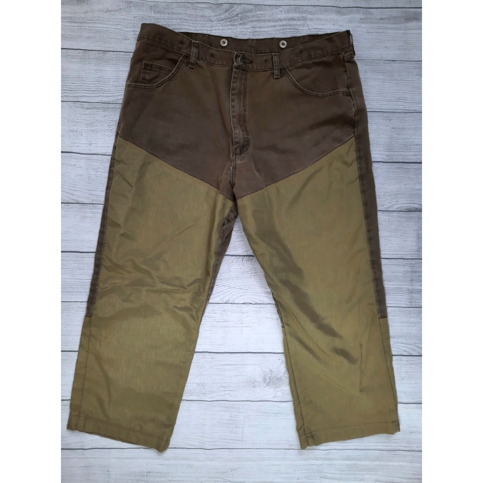 Wrangler VINTAGE Wrangler ProGear Double Knee Pants Workwear Carpenter 36 Khaki Mens Regular 26in Inseam Size US 36 / EU 52 - 6 Thumbnail