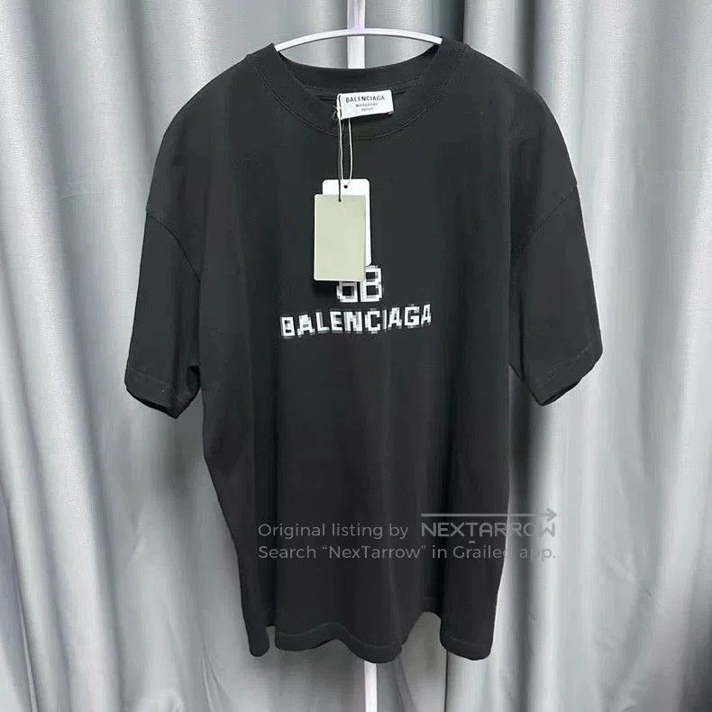 Balenciaga Blurred Logo BB Oversized Tee.