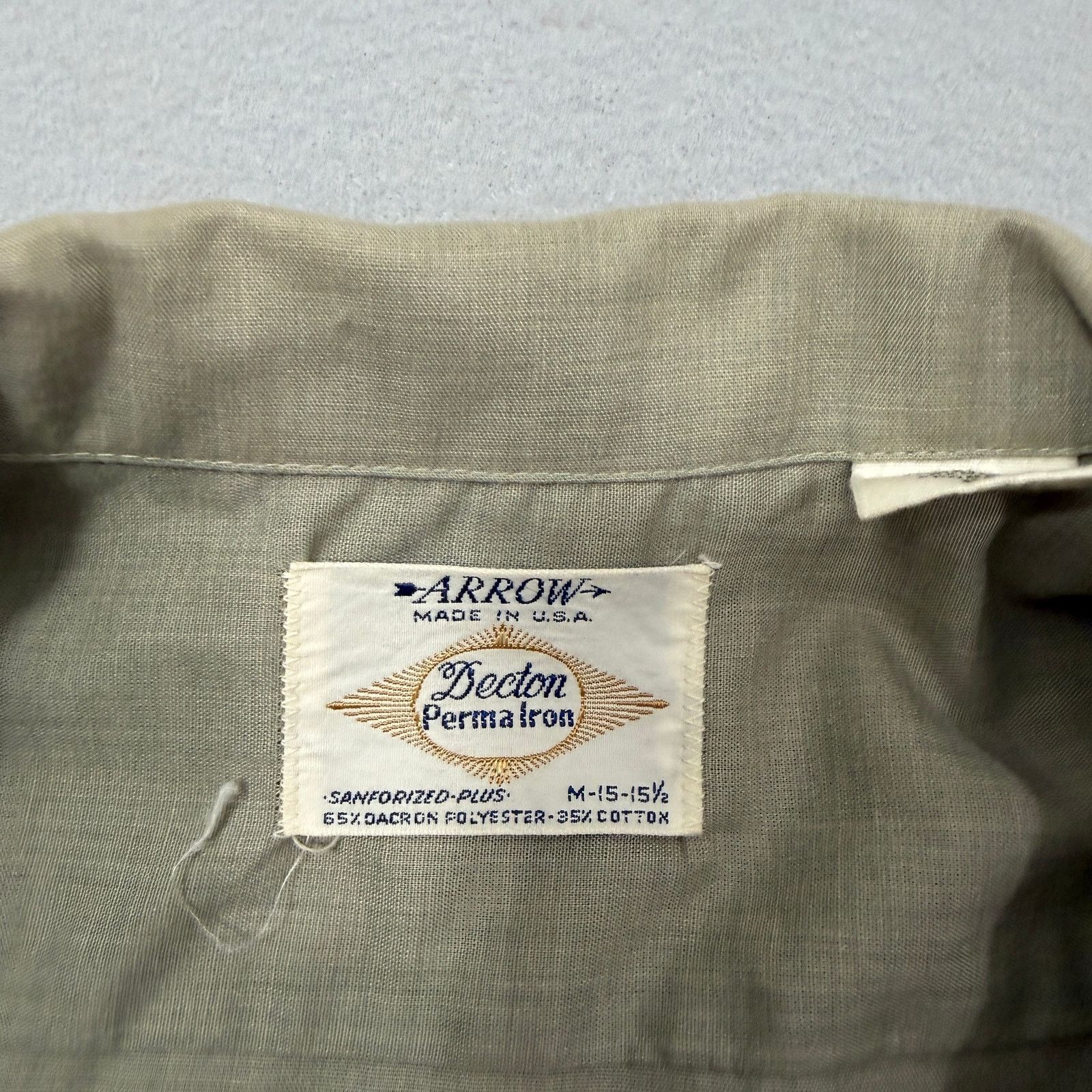 Vintage Vintage Arrow Decton Perma Iron Loop Collar Shirt Medium 50s Size US M / EU 48-50 / 2 - 6 Thumbnail