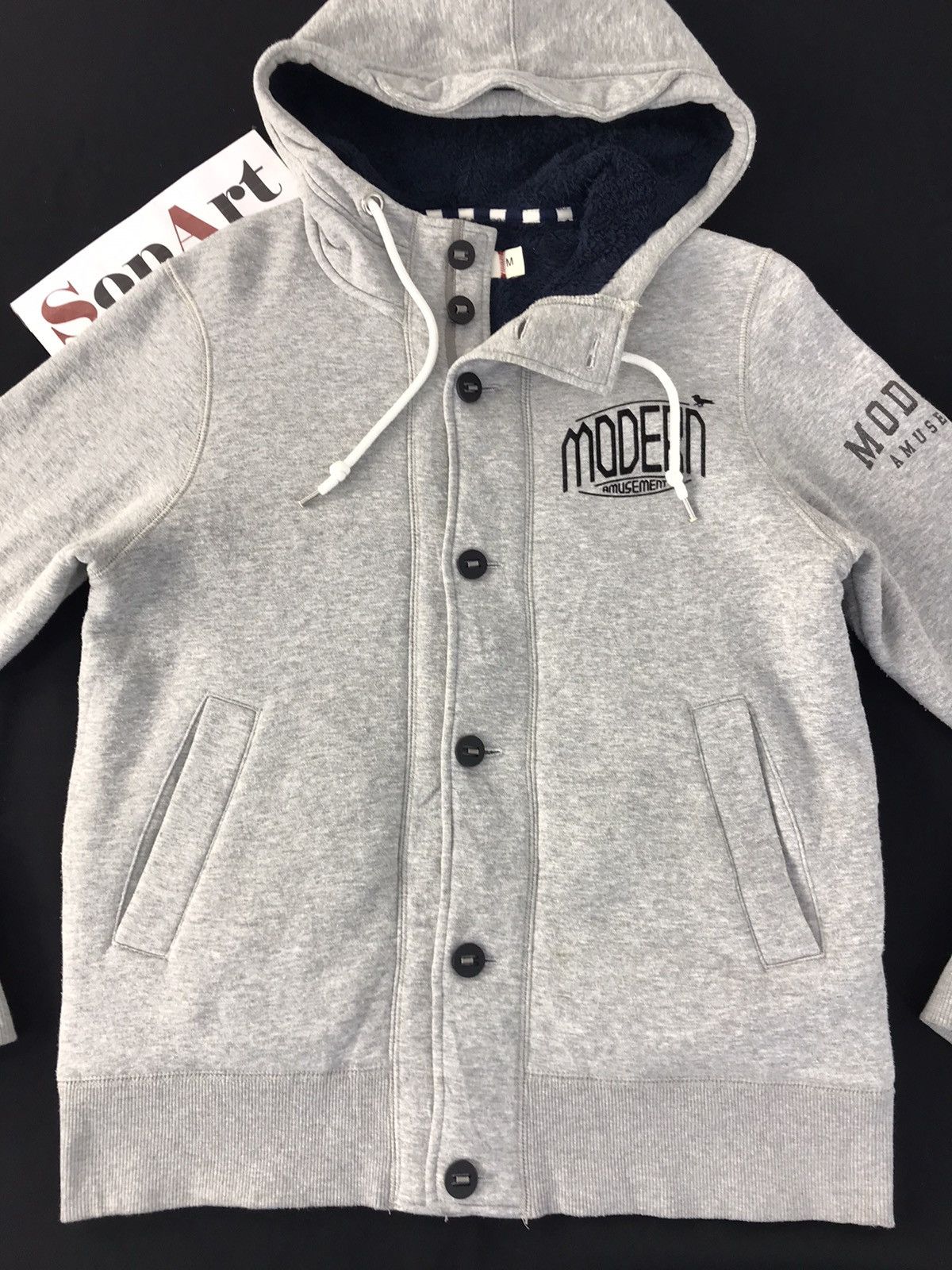 Japanese Brand × Vintage Vintage Modern Amusement Button Up Sweater Hoodie Size US M / EU 48-50 / 2 - 3 Thumbnail
