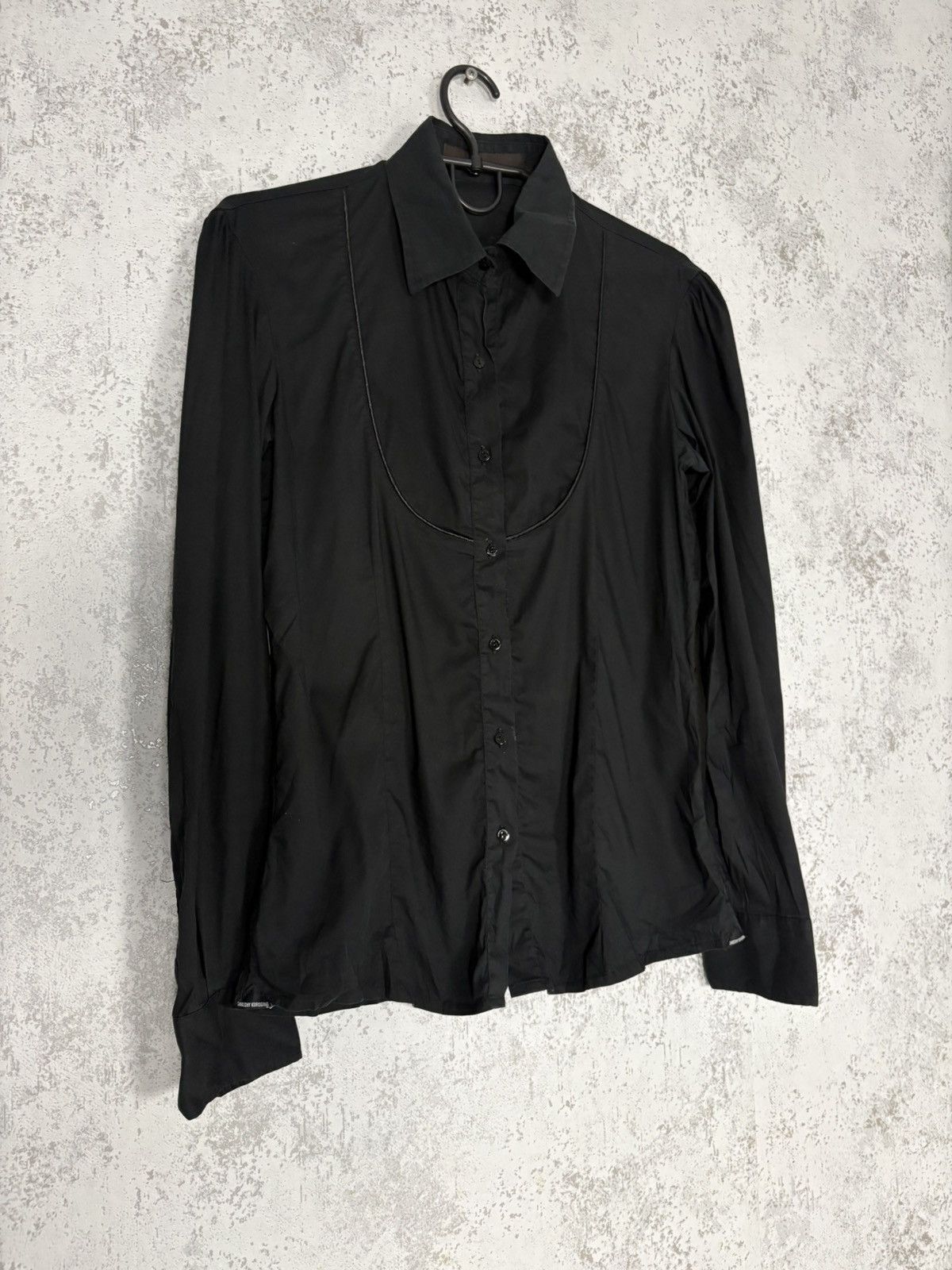 Takeshy Kurosawa Takeshy Kurosawa Black Artisanal Wrinkled Shirt Archive 00s Size US L / EU 52-54 / 3 - 2 Thumbnail