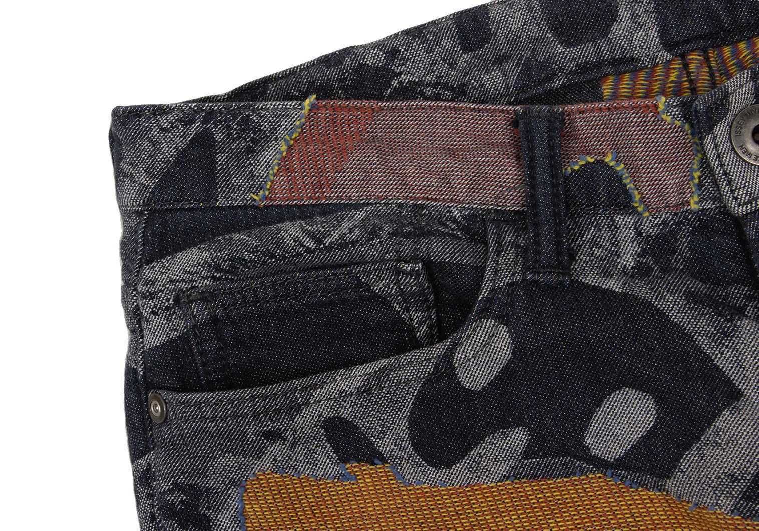 Issey Miyake Colorful Graphic Jacquard Denim Pants in Indigo Multi 2 Size US 36 / EU 52 - 6 Thumbnail