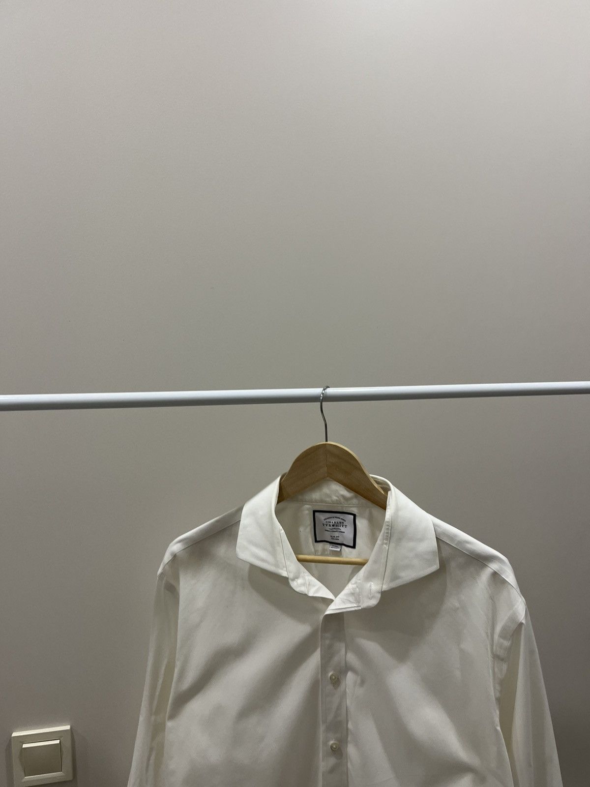 Charles Tyrwhitt Twill Button Up Ivory Size US L / EU 52-54 / 3 - 1 Thumbnail
