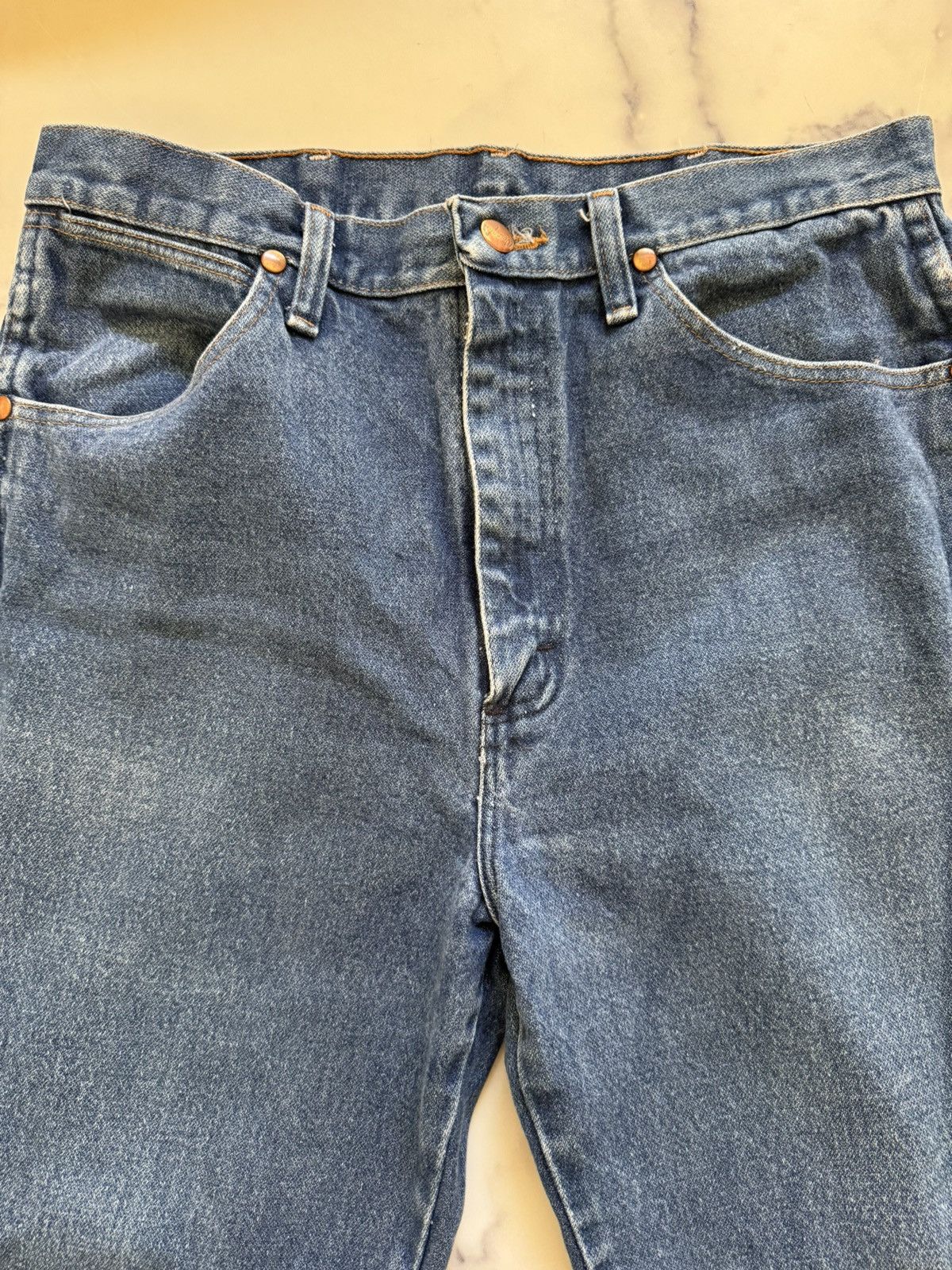 Wrangler Wrangler 33x36 womens blue jeans 100% cotton Size 33" - 3 Thumbnail