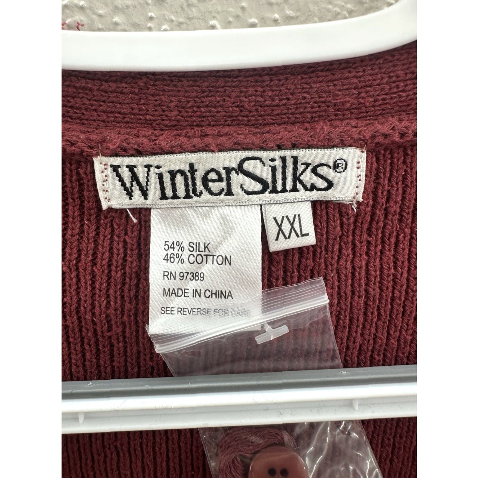 Vintage VINTAGE WinterSilks Womens Sweater Cardigan Size XXL Red Knit Button Up Silk Cotton NWTs Size XXL / US 16-18 / IT 52-54 - 4 Thumbnail
