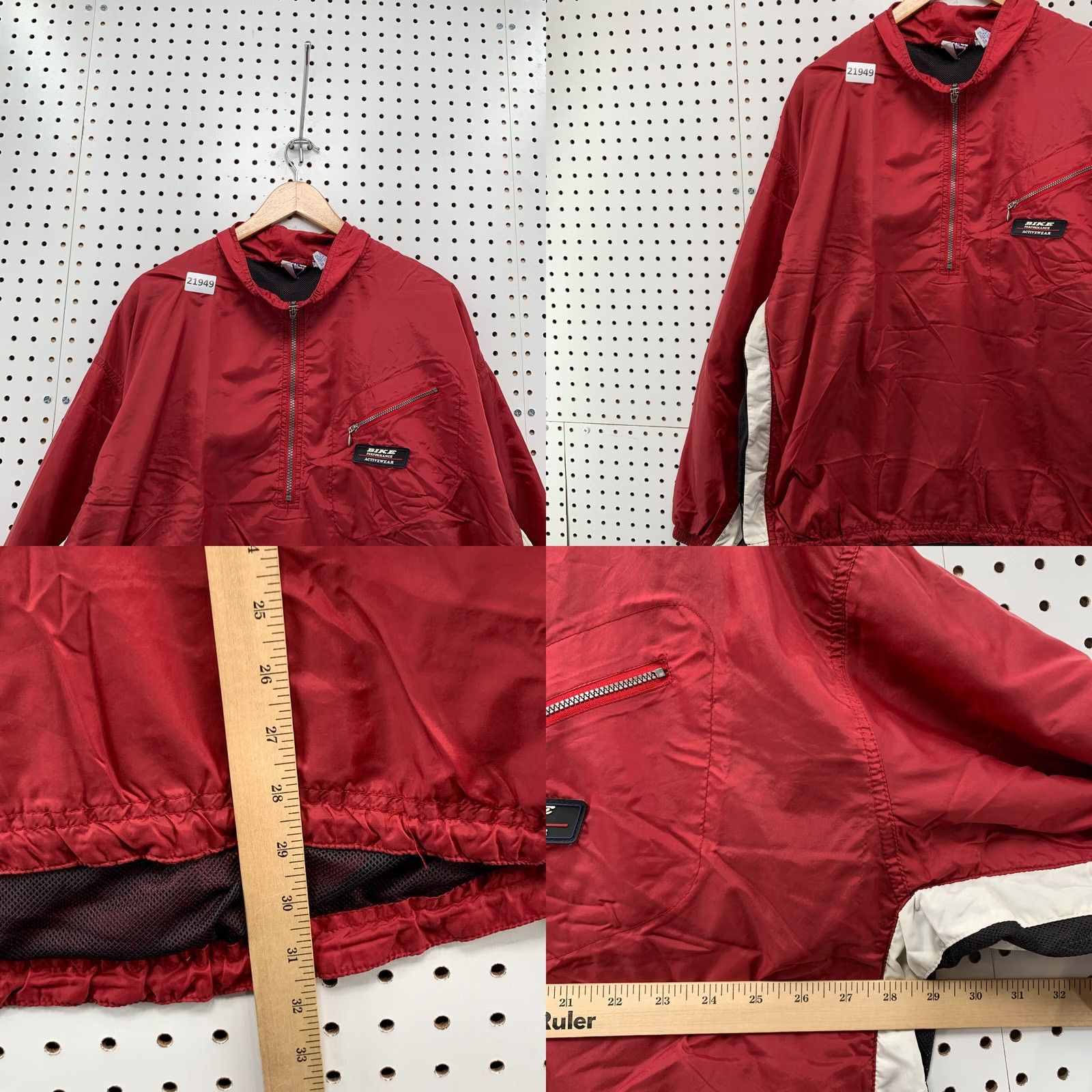 Vintage VINTAGE Bike Hooded Windbreaker Pullover Jacket Red Mens XL Size US XL / EU 56 / 4 - 9 Thumbnail