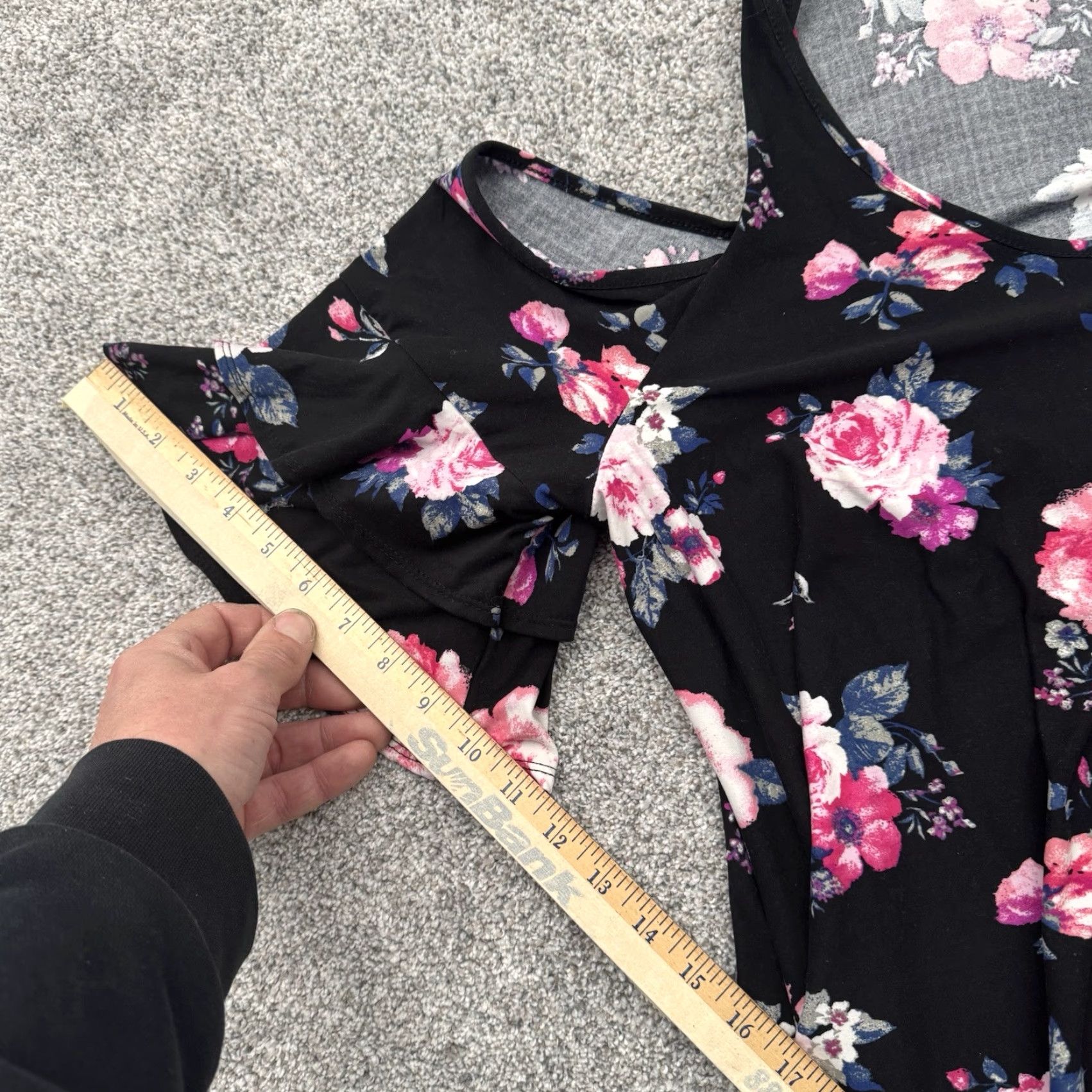 Vintage Flowers Boho Dress 2X Plus Size Cold Shoulder Ruffle Sleeve Knee Length Floral Swing Women Size XXL / US 16-18 / IT 52-54 - 4 Thumbnail