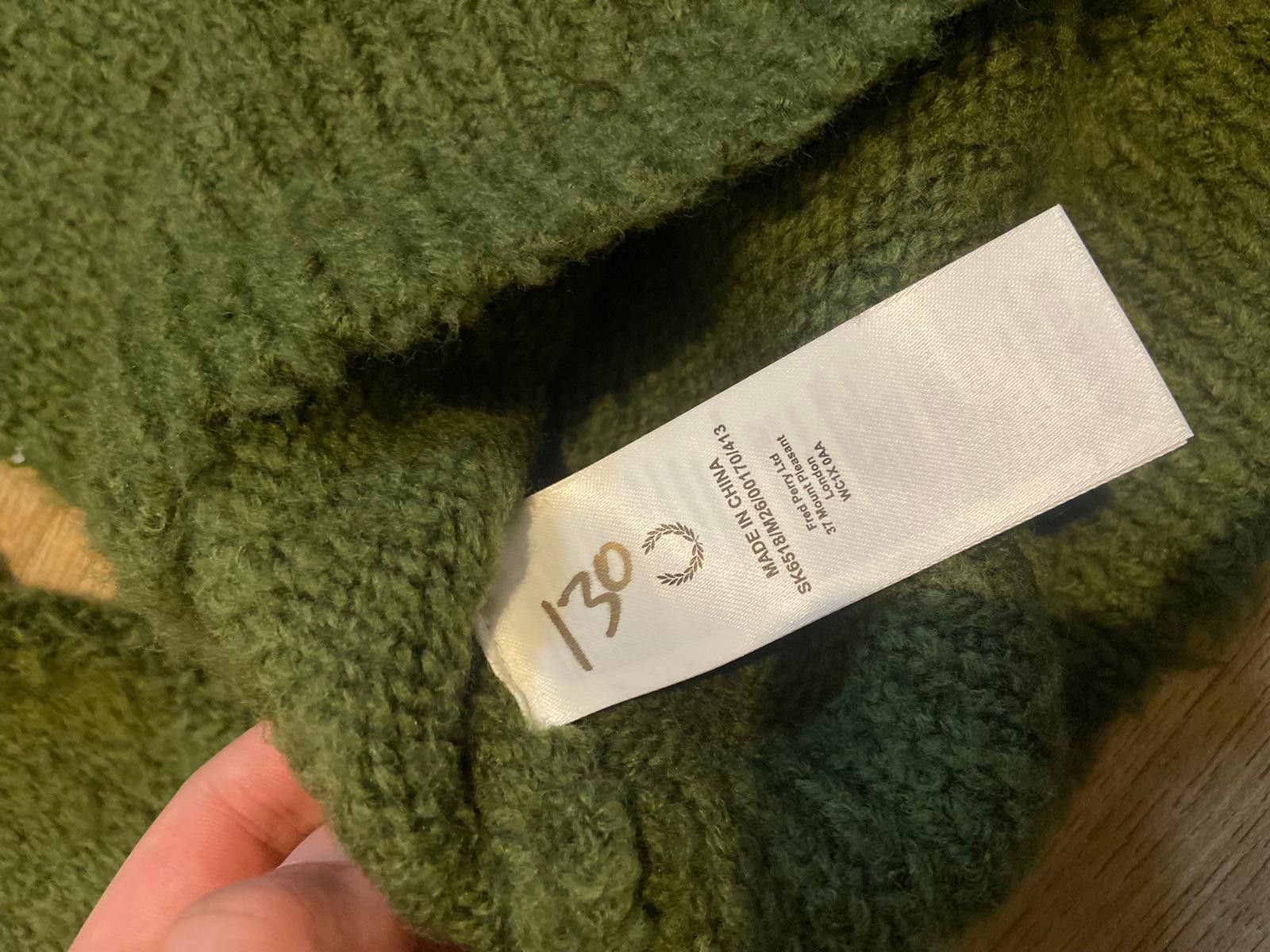 Fred Perry × Raf Simons Fluffy Knit Jumper In ‘Chive’ Size US M / EU 48-50 / 2 - 5 Thumbnail
