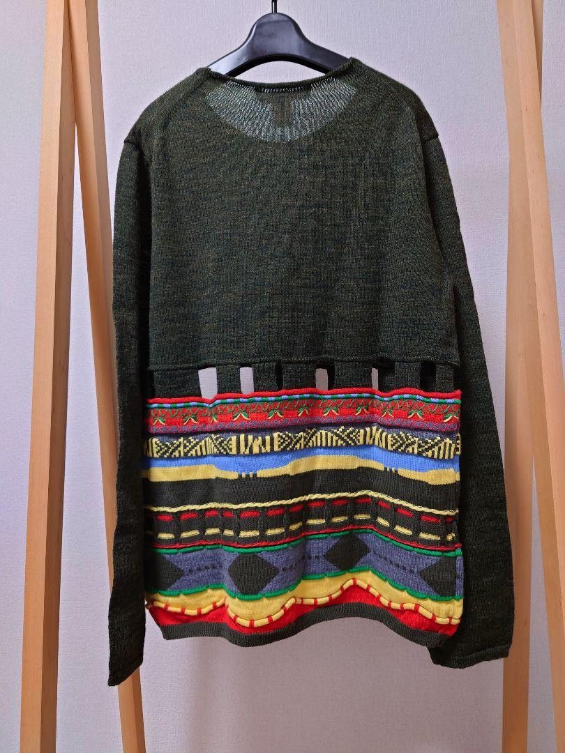 Comme des Garcons × Comme des Garcons SHIRT Perforated Patchwork Pattern Knit Sweater Size US M / EU 48-50 / 2 - 2 Thumbnail