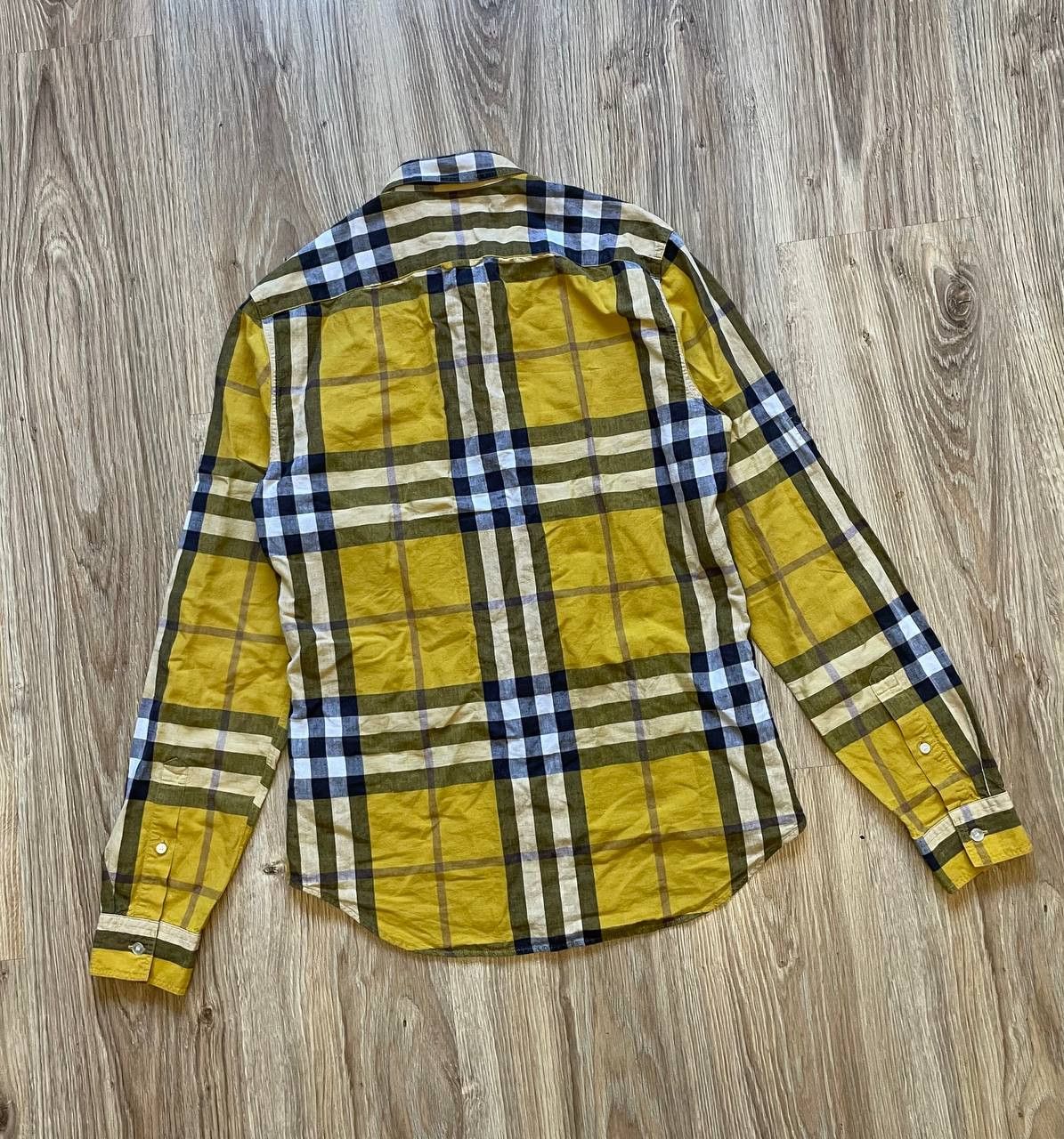 Burberry Burberry Brit YELLOW Check Linen / Cotton Button Down Shirt Size US S / EU 44-46 / 1 - 6 Thumbnail