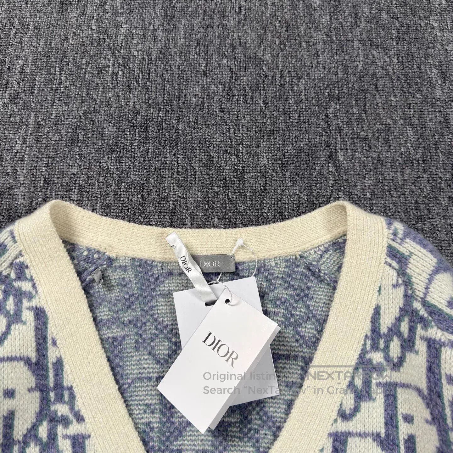 Dior dior white blue patterned wool cardigan. Size US M / EU 48-50 / 2 - 3 Thumbnail