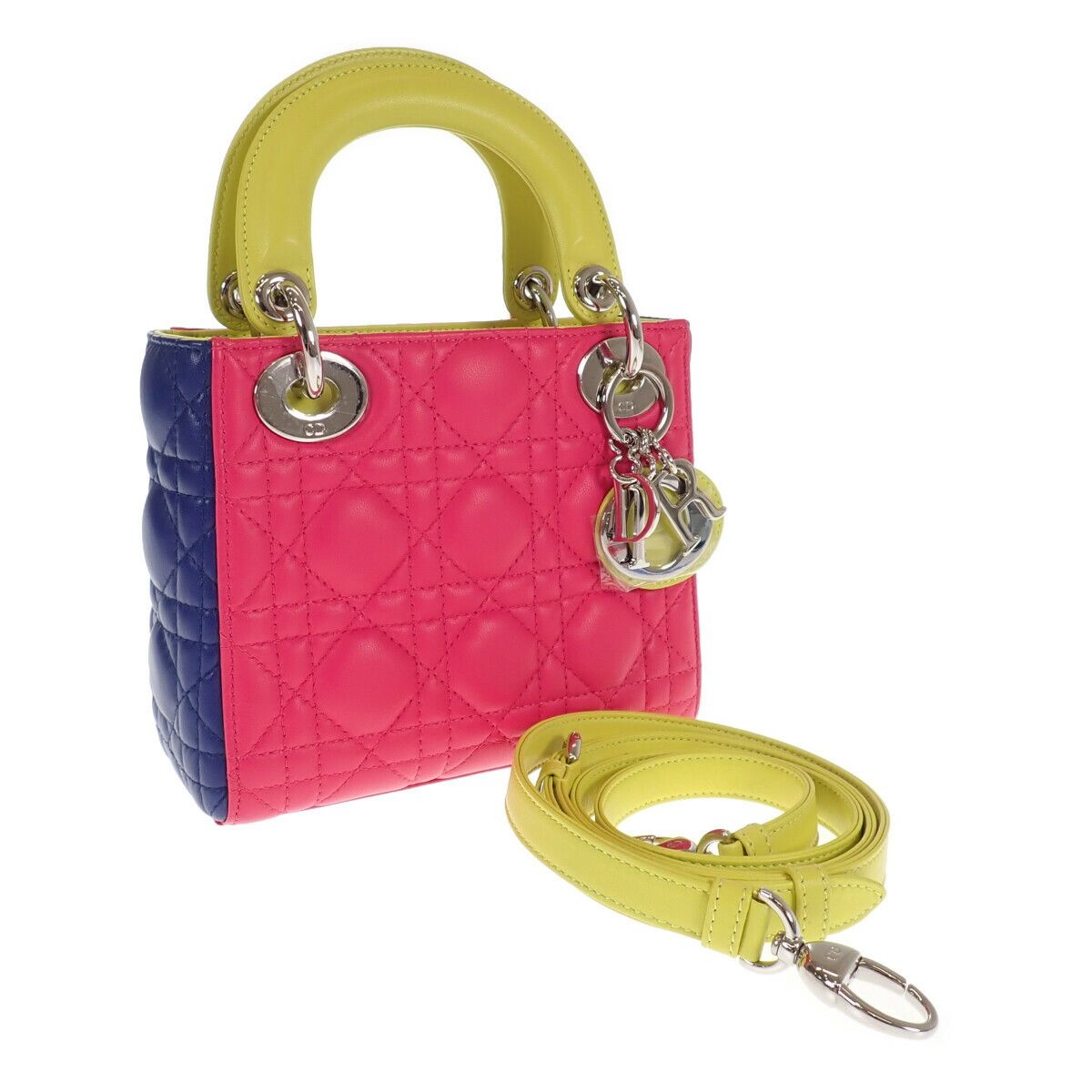 image of Dior Cannage Medium Tri-Color Lady Dior in Pink, Women's