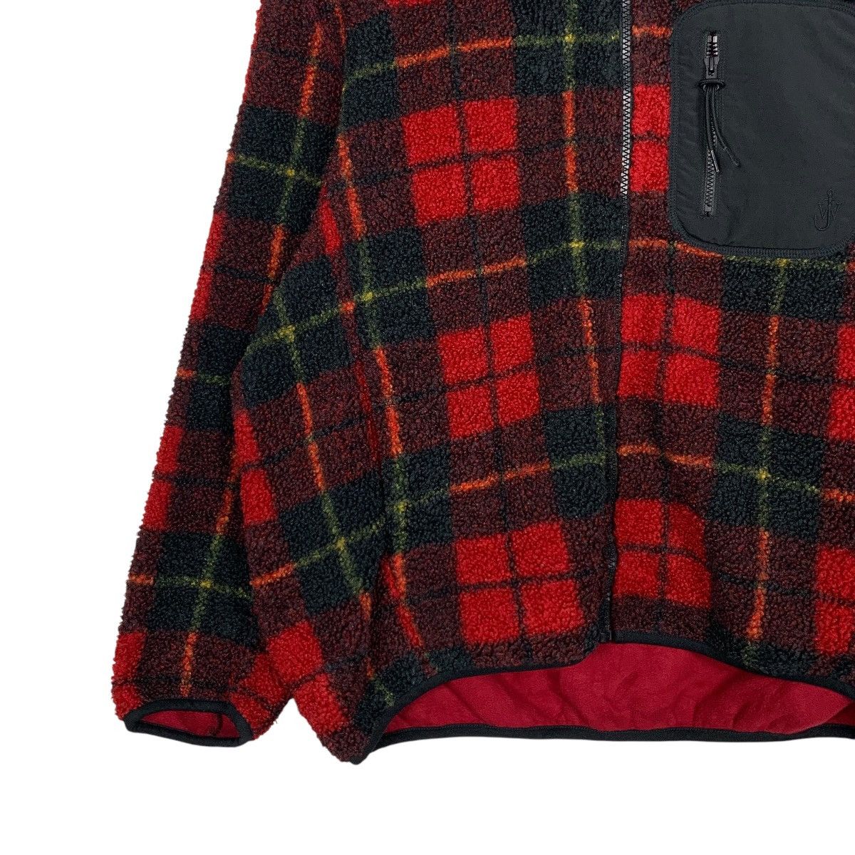 JW Anderson JW ANDERSON Red Tartan Hooded Fleece Jacket #2333-C104 Size US L / EU 52-54 / 3 - 3 Thumbnail