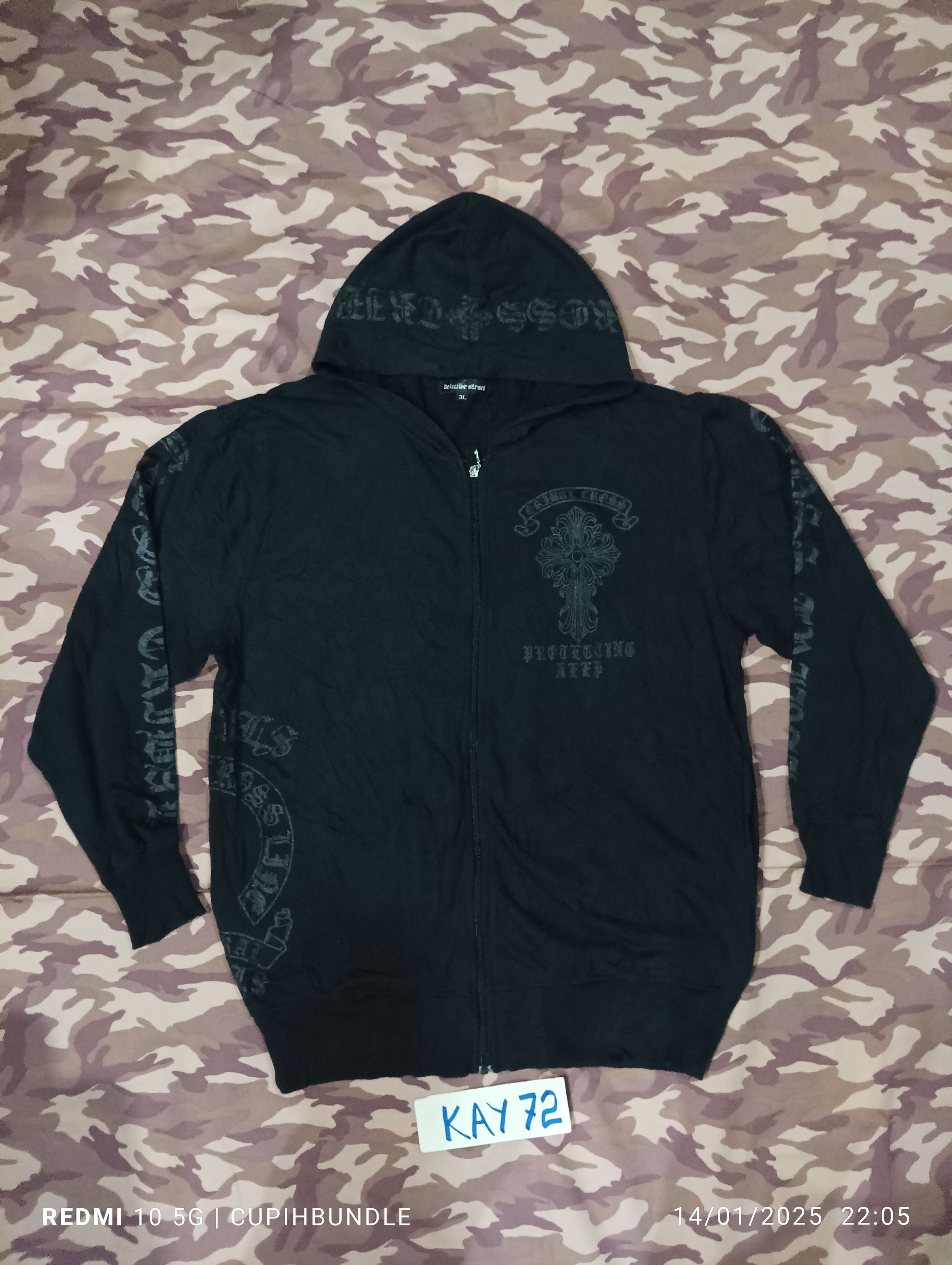 Designer × Japanese Brand DEFECTIVE STRUCT TRIBAL CROSS ZIPPER HOODIE Size US XXL / EU 58 / 5 - 1 Thumbnail