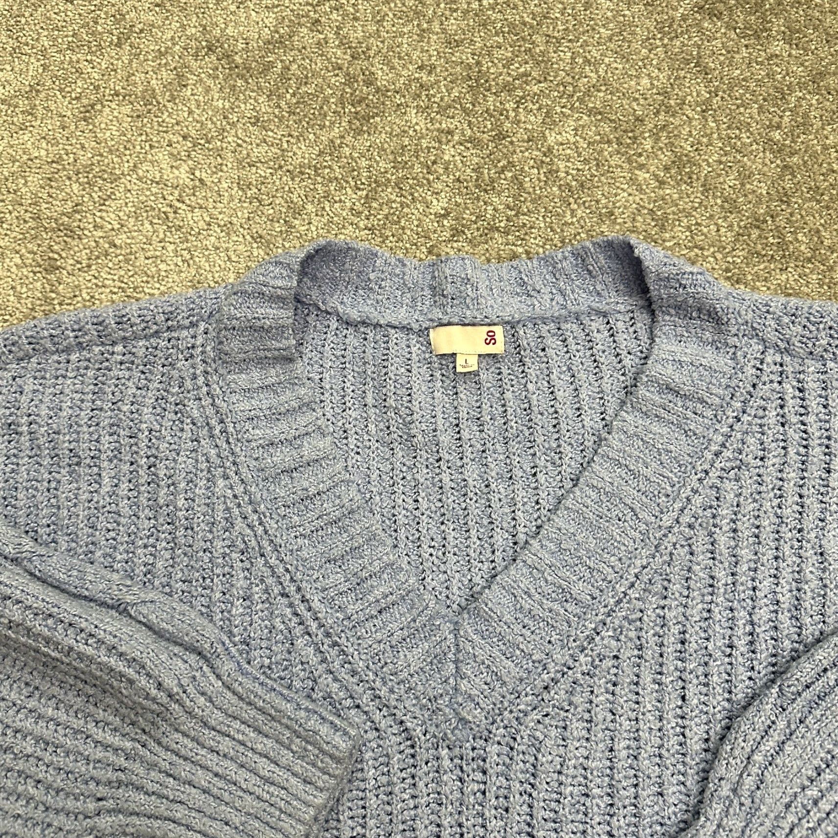 Vintage SO Pullover Sweater Womens Large Purple V-Neck Chunky Knit Casual Travel Ladies Size L / US 10 / IT 46 - 3 Thumbnail