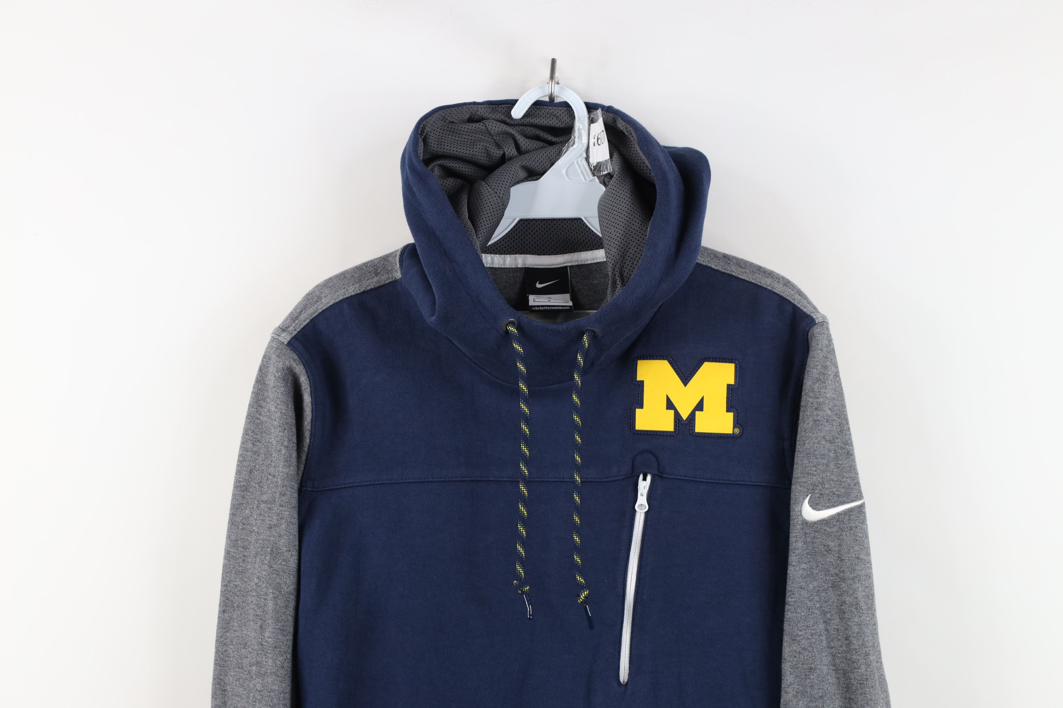 Nike Nike Block M University of Michigan Hoodie Sweatshirt Blue Size M / US 6-8 / IT 42-44 - 2 Thumbnail