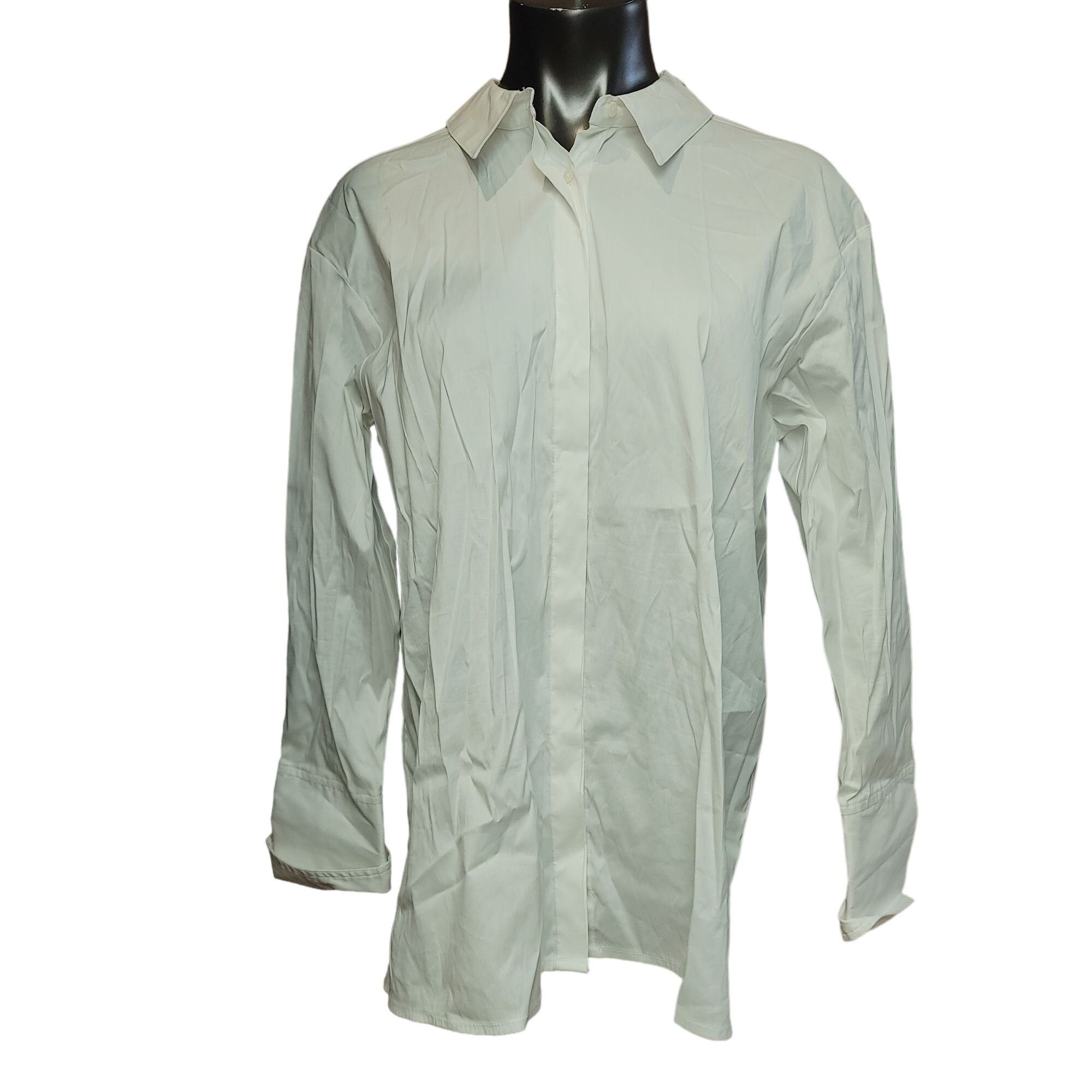 Other Halogen Women's White Tie Back Long Sleeve Blouse Medium Size M / US 6-8 / IT 42-44 - 2 Thumbnail