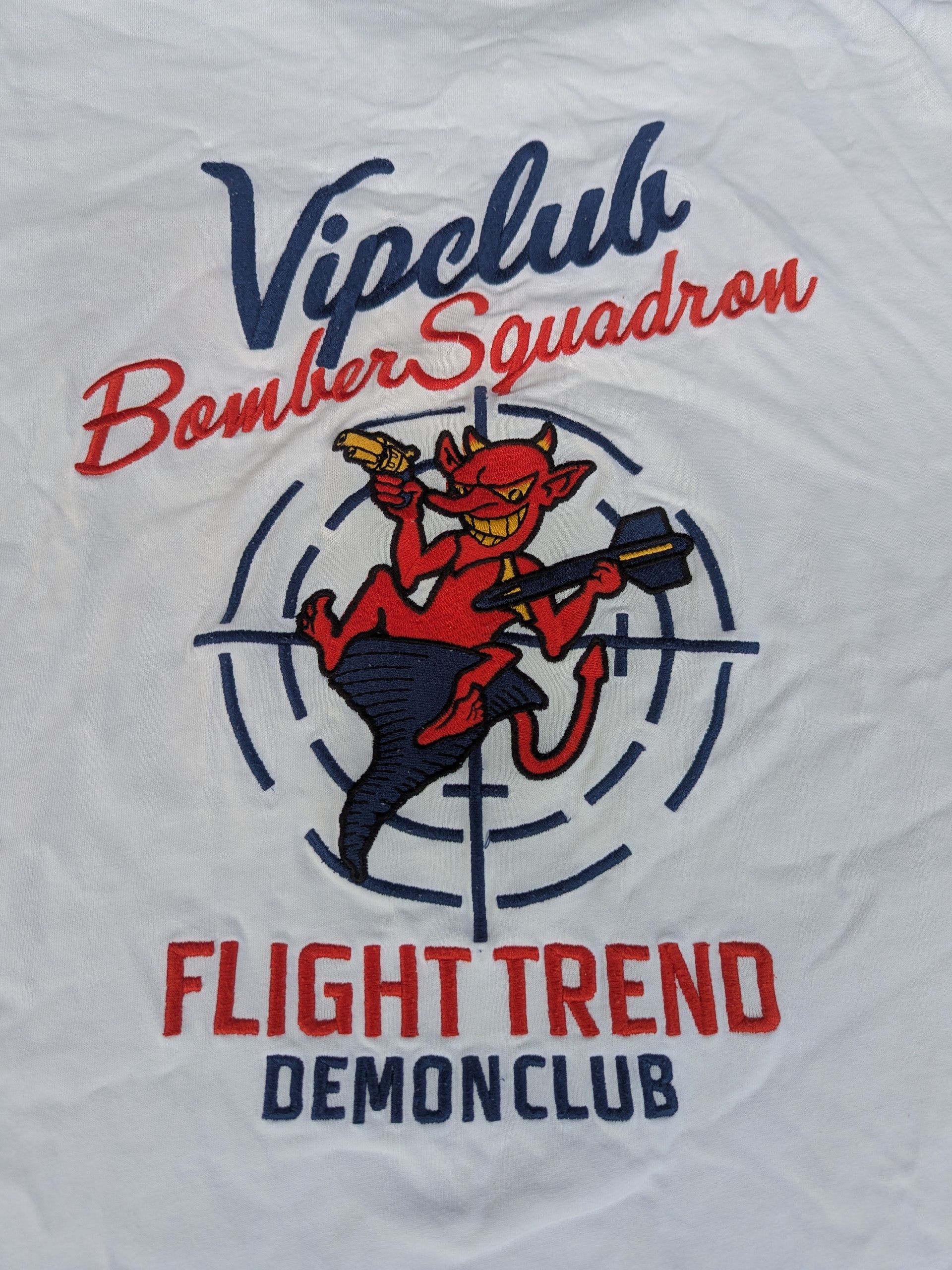 Japanese Brand Vintage Vip Club Bomber Squadron Demon Embroidered T Shirt Size US S / EU 44-46 / 1 - 4 Thumbnail