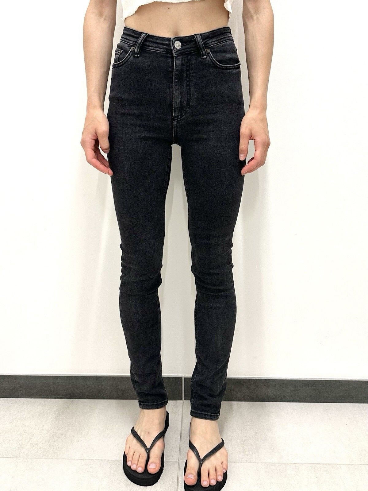 Acne Studios Acne Studios Womens Skinny Peg Used Black Jeans Size 24x32 Size 24" / US 00 / IT 34 - 6 Thumbnail