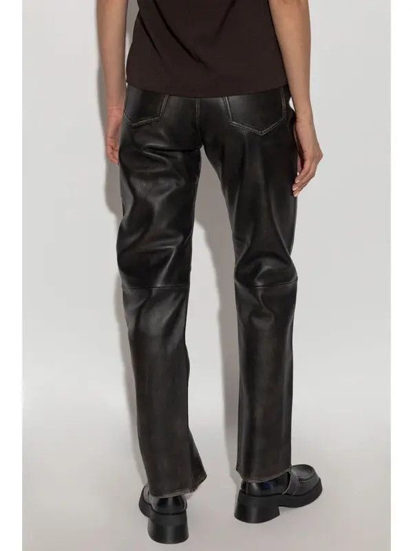Samsoe Samsoe Salynn Leather Trousers Size 28" / US 6 / IT 42 - 2 Thumbnail