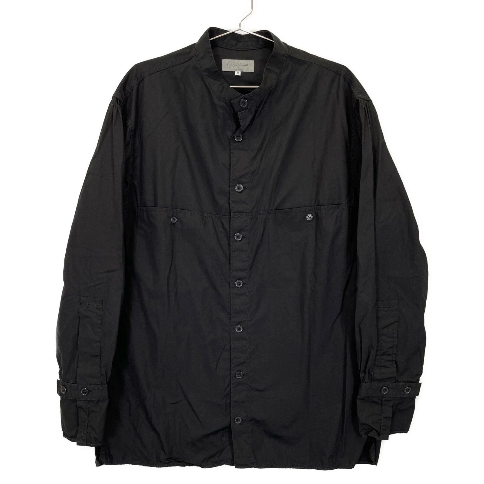 Yohji Yamamoto Yohji Yamamoto Pour Homme Black Stand Color Shirt Size US M / EU 48-50 / 2 - 1 Thumbnail