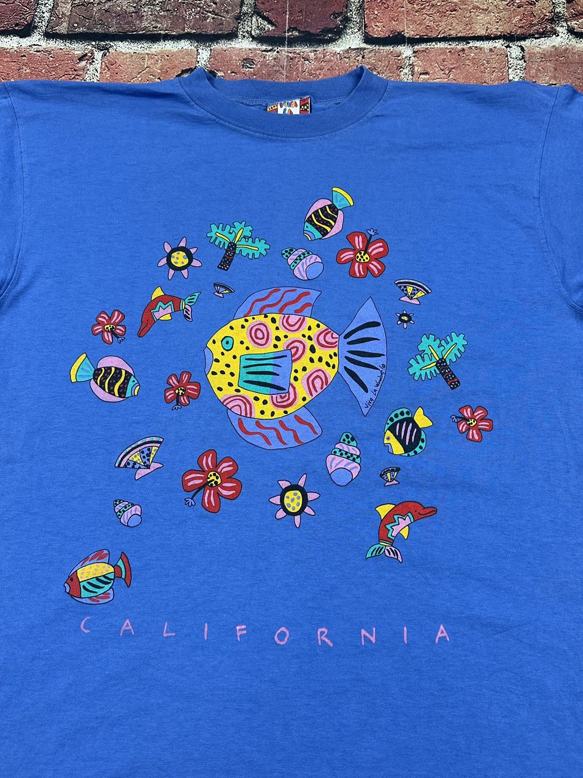 Other Vintage Viva La Wombat T Shirt California Beach Fish Tee 90s Size US XL / EU 56 / 4 - 2 Thumbnail