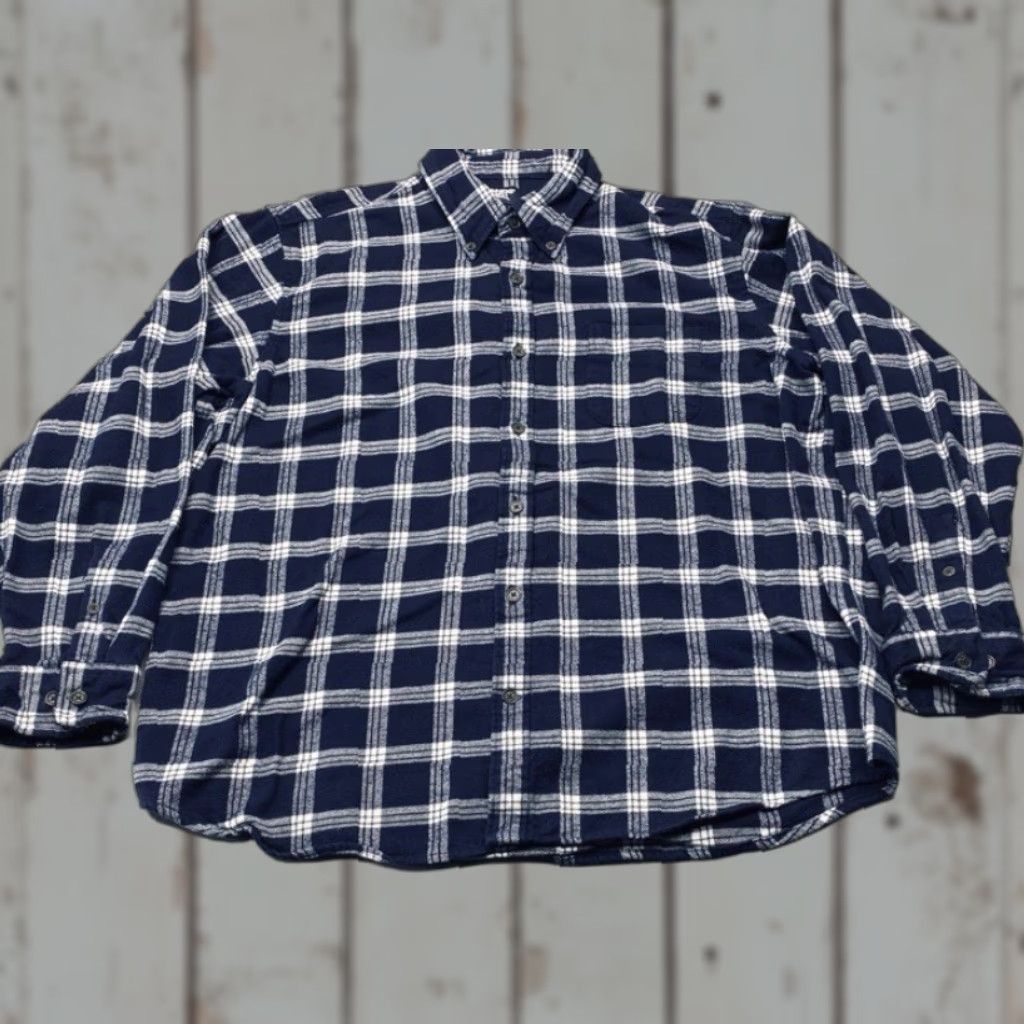 Lands' End VINTAGE Lands' End Flagship Flannel Shirt Mens XL Blue White Plaid Traditional Fit 8407 Size US XL / EU 56 / 4 - 1 Thumbnail