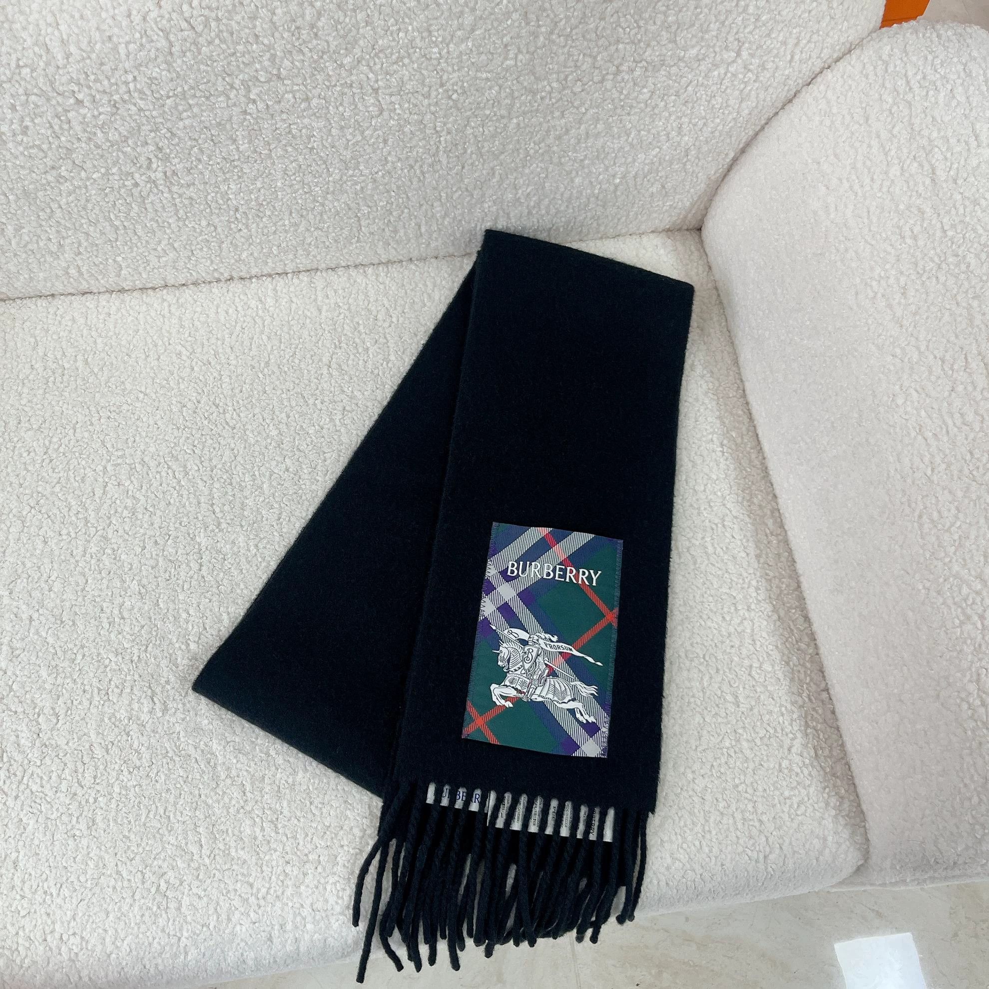 Burberry Burberry Black Cashmere Fringe Scarf Size ONE SIZE - 1 Thumbnail