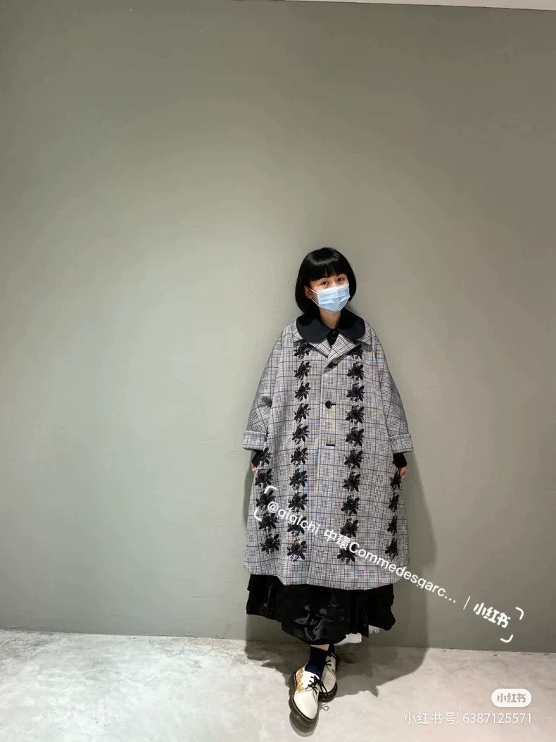 Comme des Garcons Comme Des Garcons Embroidered houndstooth coat Size S / US 4 / IT 40 - 2 Thumbnail