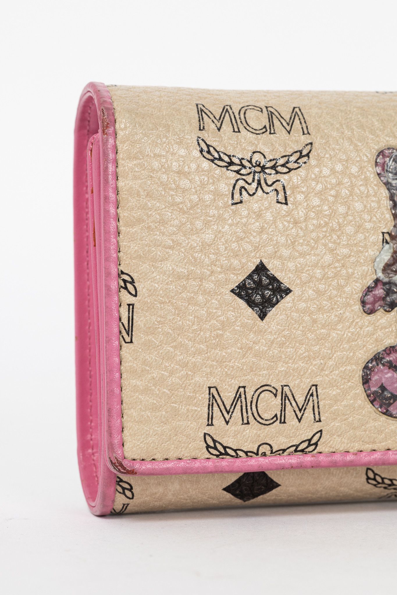 MCM MCM Beige Leather Monogram & Bear-Print Wallet Size ONE SIZE - 5 Thumbnail