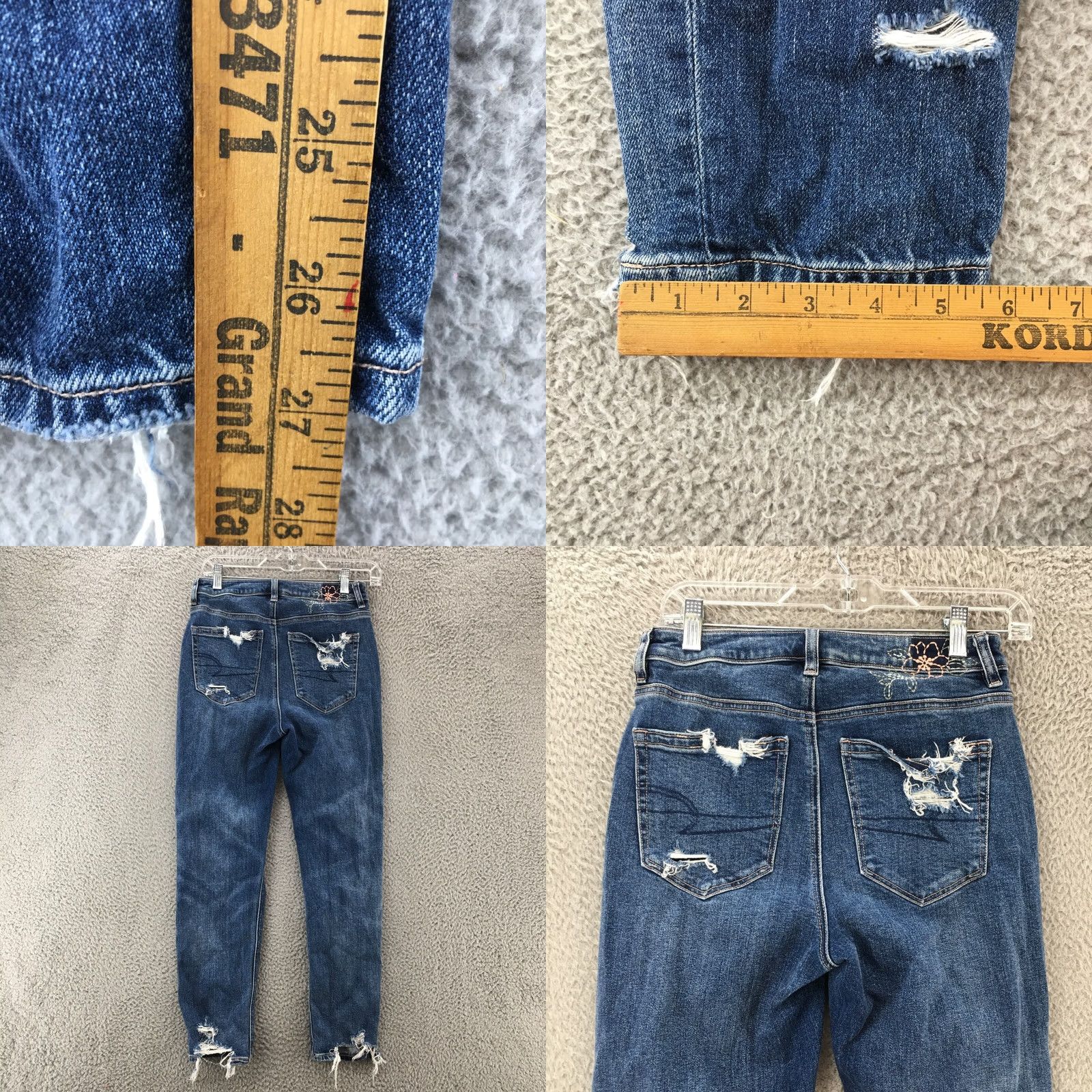 American Eagle Outfitters American Eagle Outfitters Jeans Womens 2 Blue Medium Wash Distressed Straight Jeans Women Size 26" / US 2 / IT 38 - 8 Thumbnail