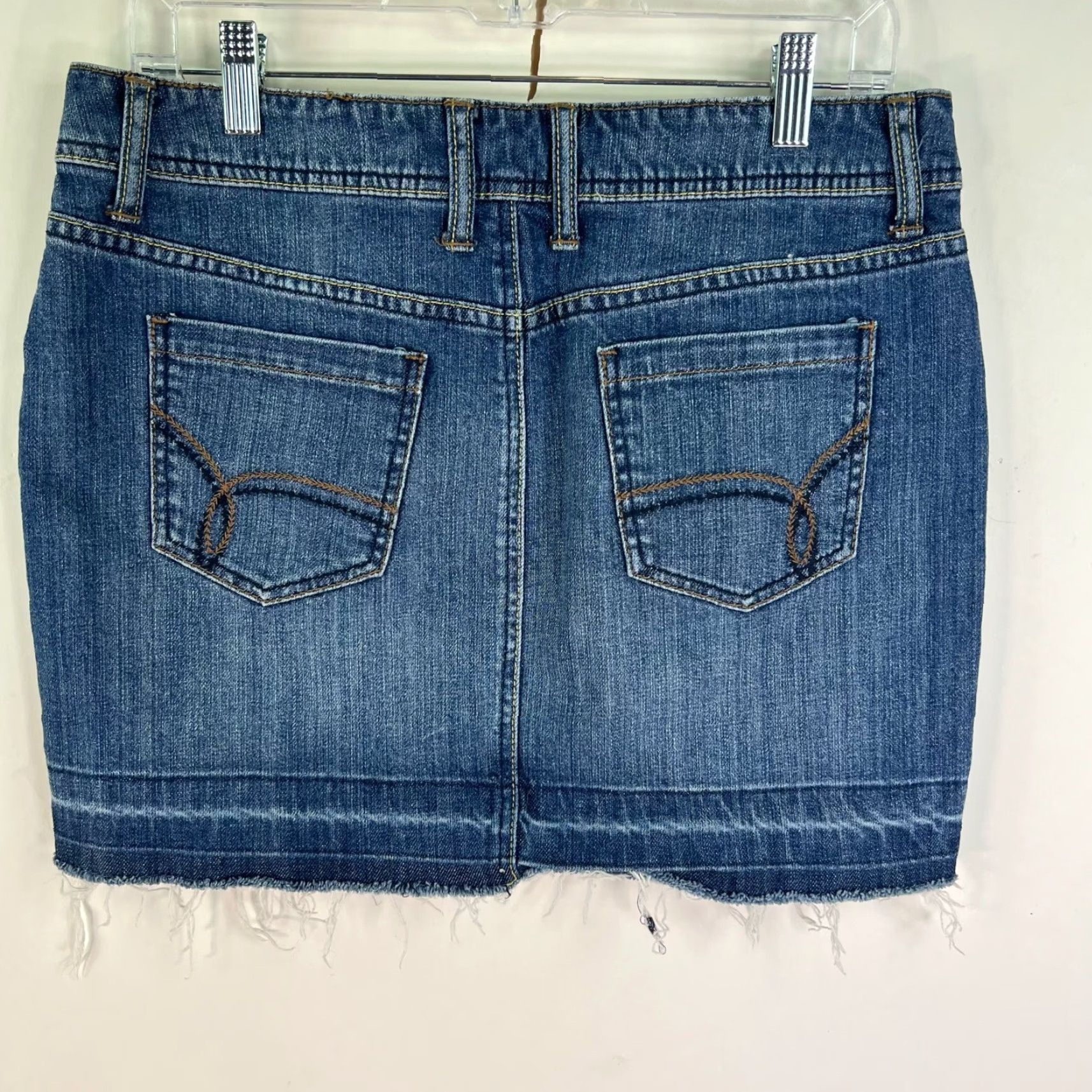 Apt. 9 Apt 9 Denim Mini Skirt Womens 32W 10 Blue 5 Pocket Short Skirt - Denim, Cotton, Regular, US Seller, - Womens Size 24" / US 00 / IT 34 - 4 Thumbnail