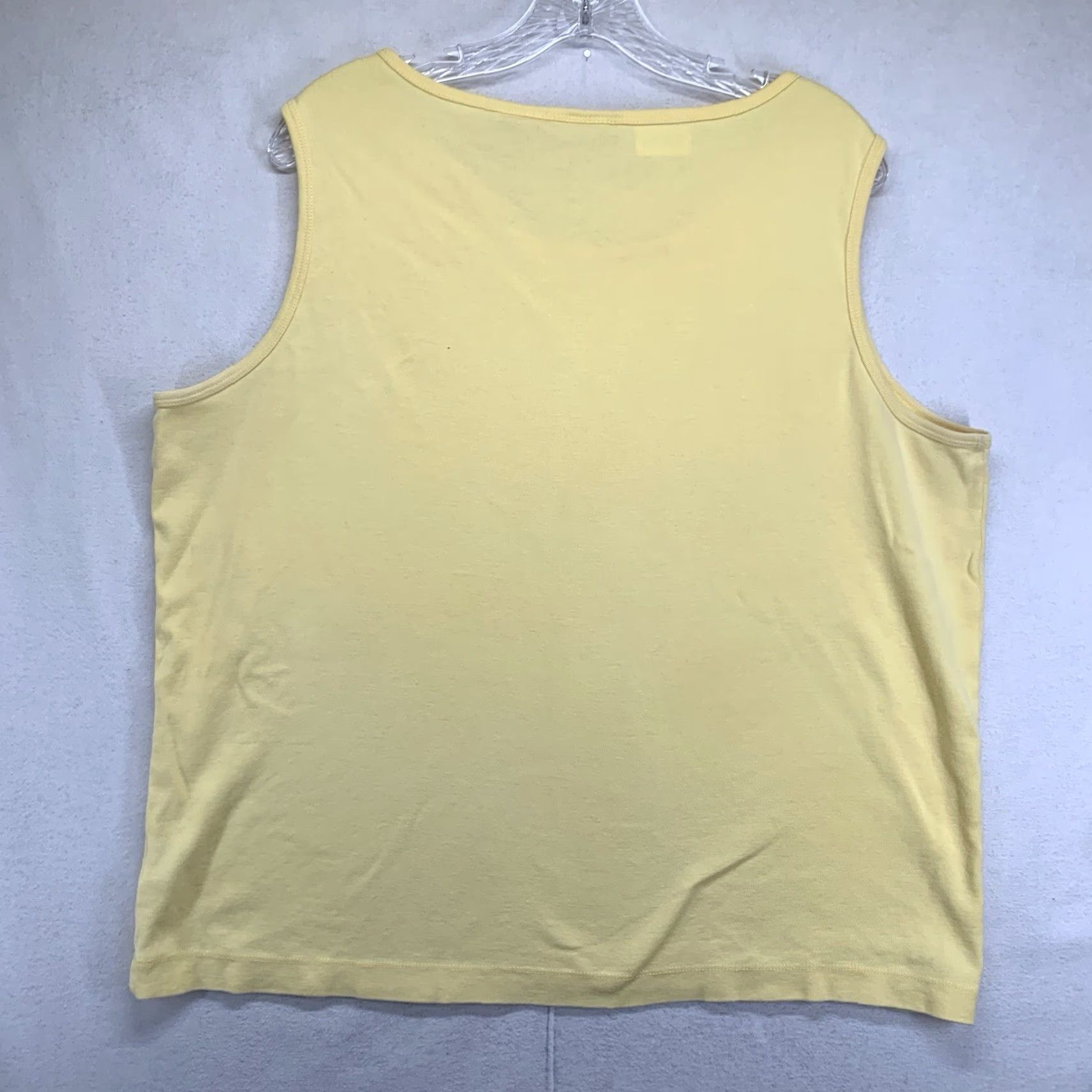 Vintage VINTAGE Women's Tank Top Size 1X Plus 100% Cotton Lightweight Breathable Summer Yellow 90s Retro Beach Casual Size XL / US 12-14 / IT 48-50 - 2 Thumbnail