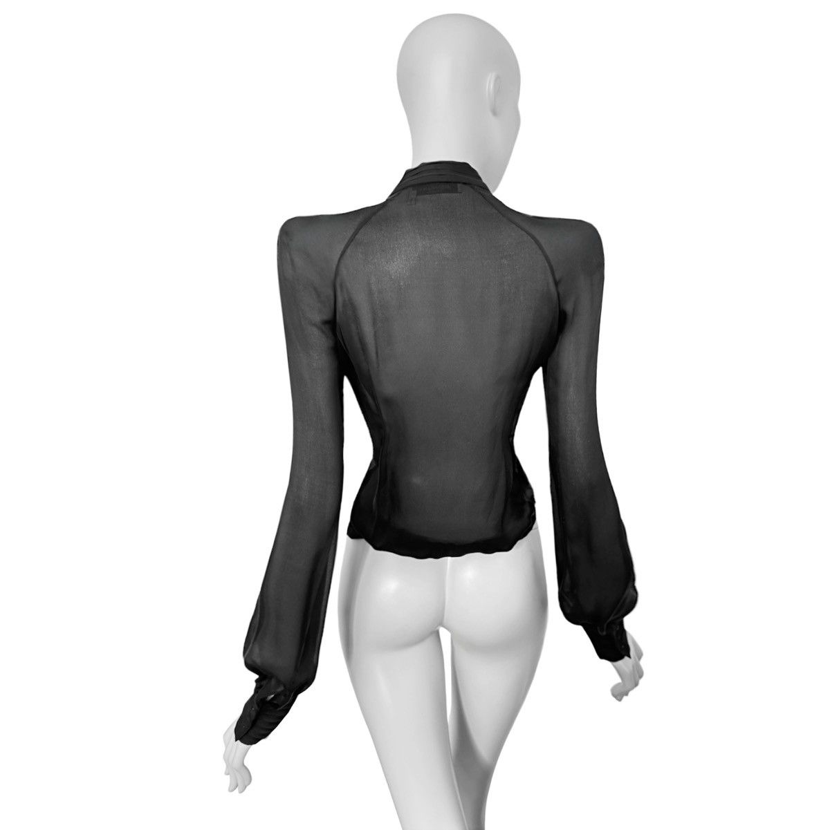 Yves Saint Laurent Runway Yves Saint Laurent by Tom Ford sheer silk blouse Size S / US 4 / IT 40 - 4 Thumbnail