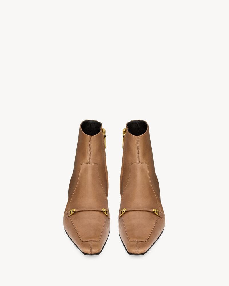 Saint Laurent Paris o1s1wg110126 800641 Milton Boots in Smooth Leather in Camel Size US 12 / EU 45 - 2 Thumbnail