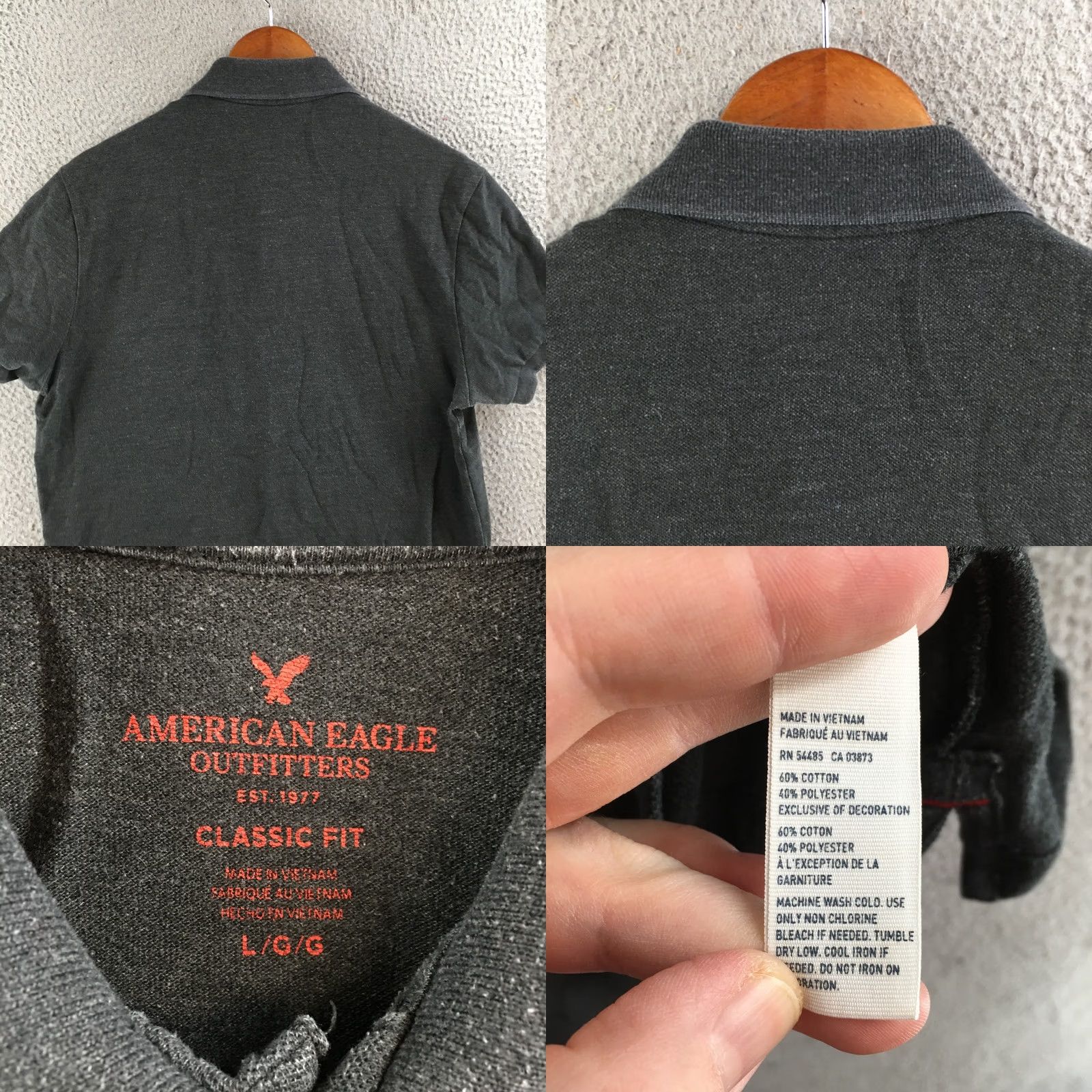 American Eagle Outfitters American Eagle Outfitters Polo Shirt Mens Large Short Sleeve Black Size US L / EU 52-54 / 3 - 8 Thumbnail