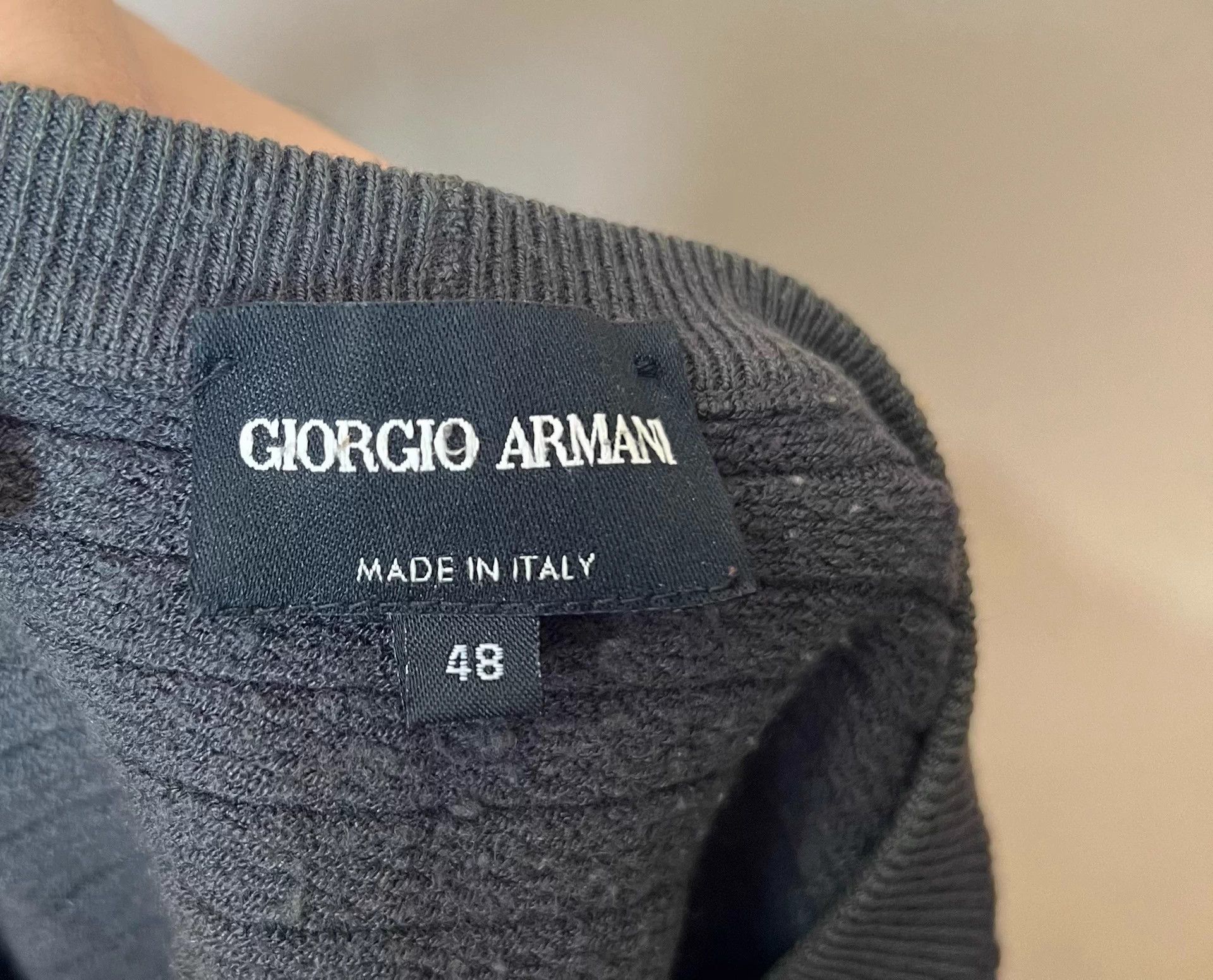 Giorgio Armani Giorgio Armani Black Brown Striped Knit Sweater 48 Size US M / EU 48-50 / 2 - 4 Thumbnail
