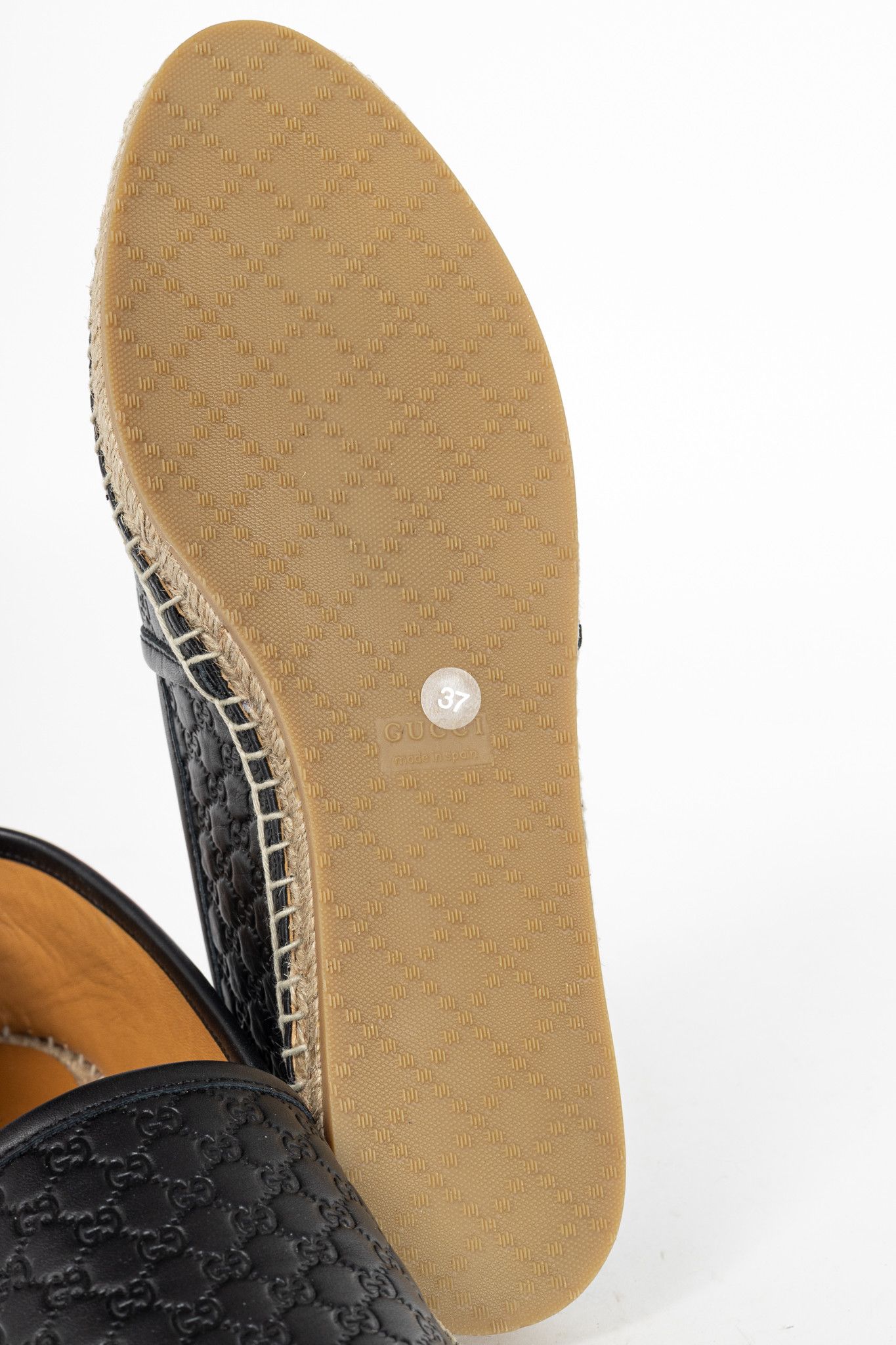Gucci Gucci Black Microguccissima Leather Flat Espadrilles Size US 6.5 / IT 36.5 - 5 Thumbnail