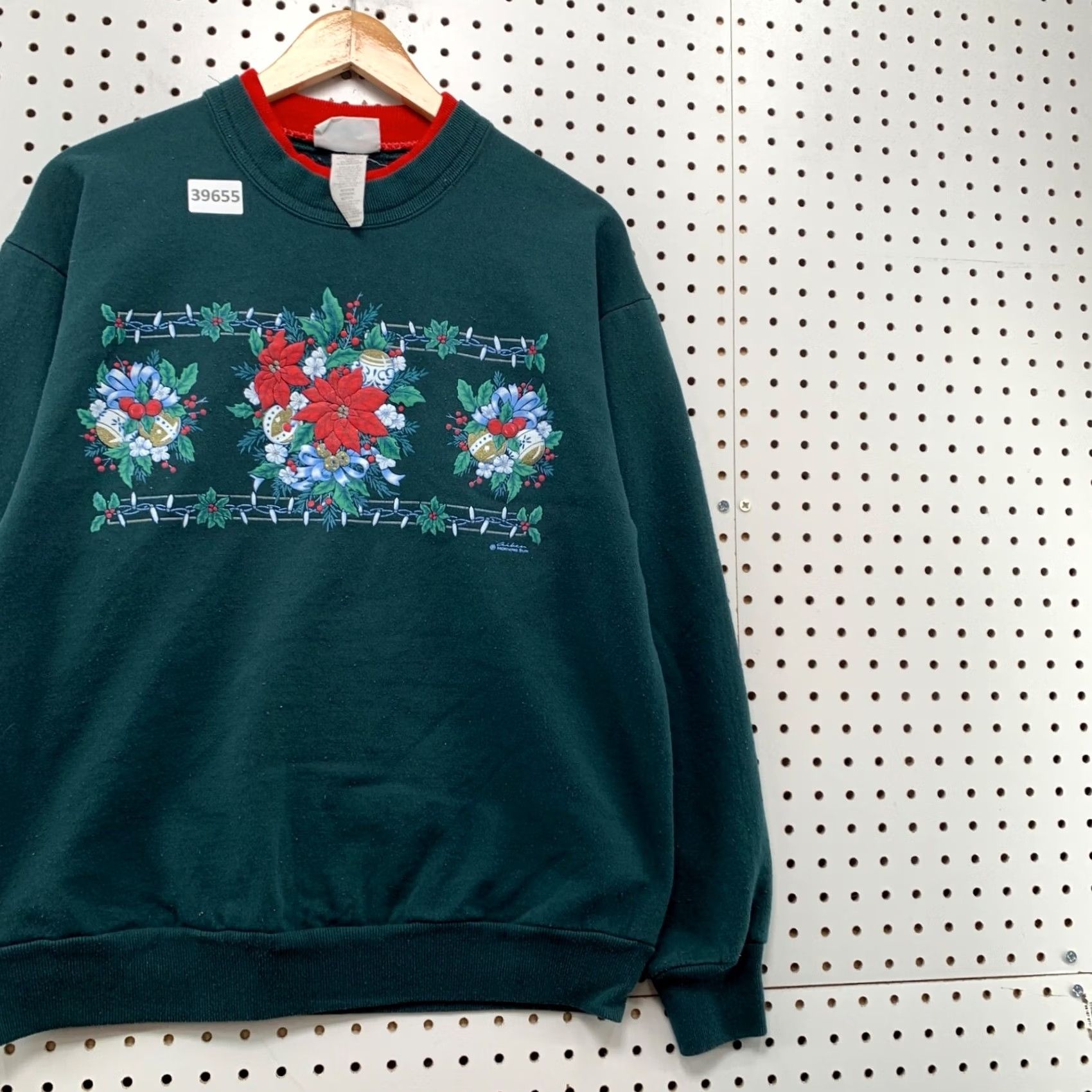 Vintage VINTAGE Morning Sun Sweatshirt Women Medium Green Red Flower Crewneck Floral Size M / US 6-8 / IT 42-44 - 4 Thumbnail