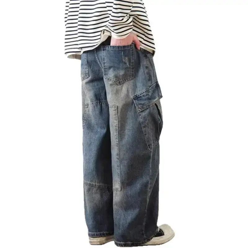 Japanese Brand Retro wide leg multi pocket jeans Size US 32 / EU 48 - 4 Thumbnail