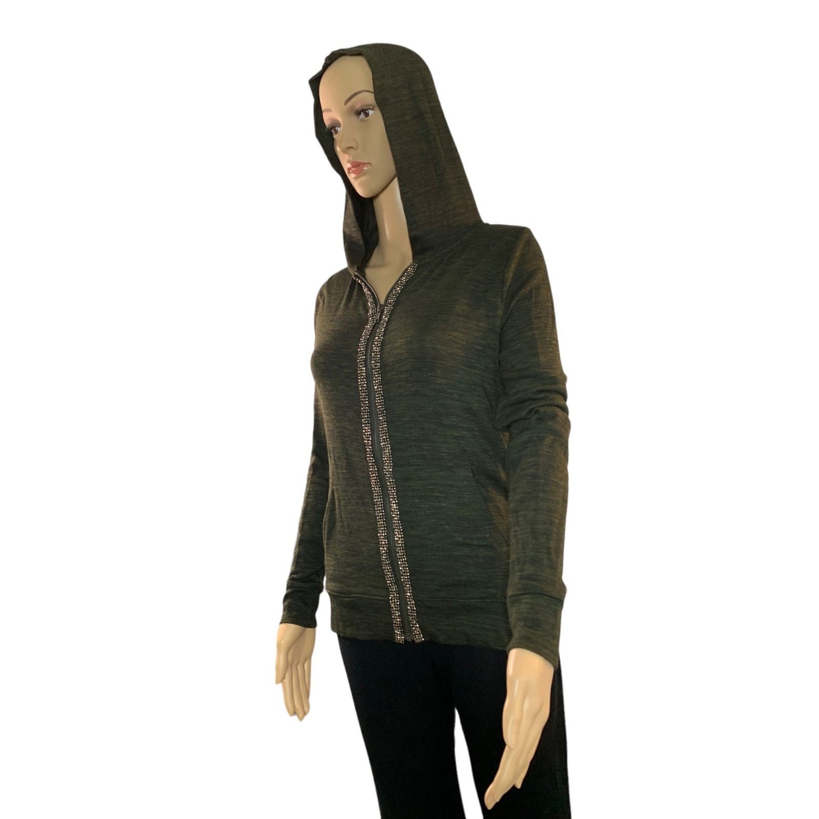 Juicy Couture Juicy Couture Womens Size XS Hooded Jacket studded Pockets Size XS / US 0-2 / IT 36-38 - 5 Thumbnail