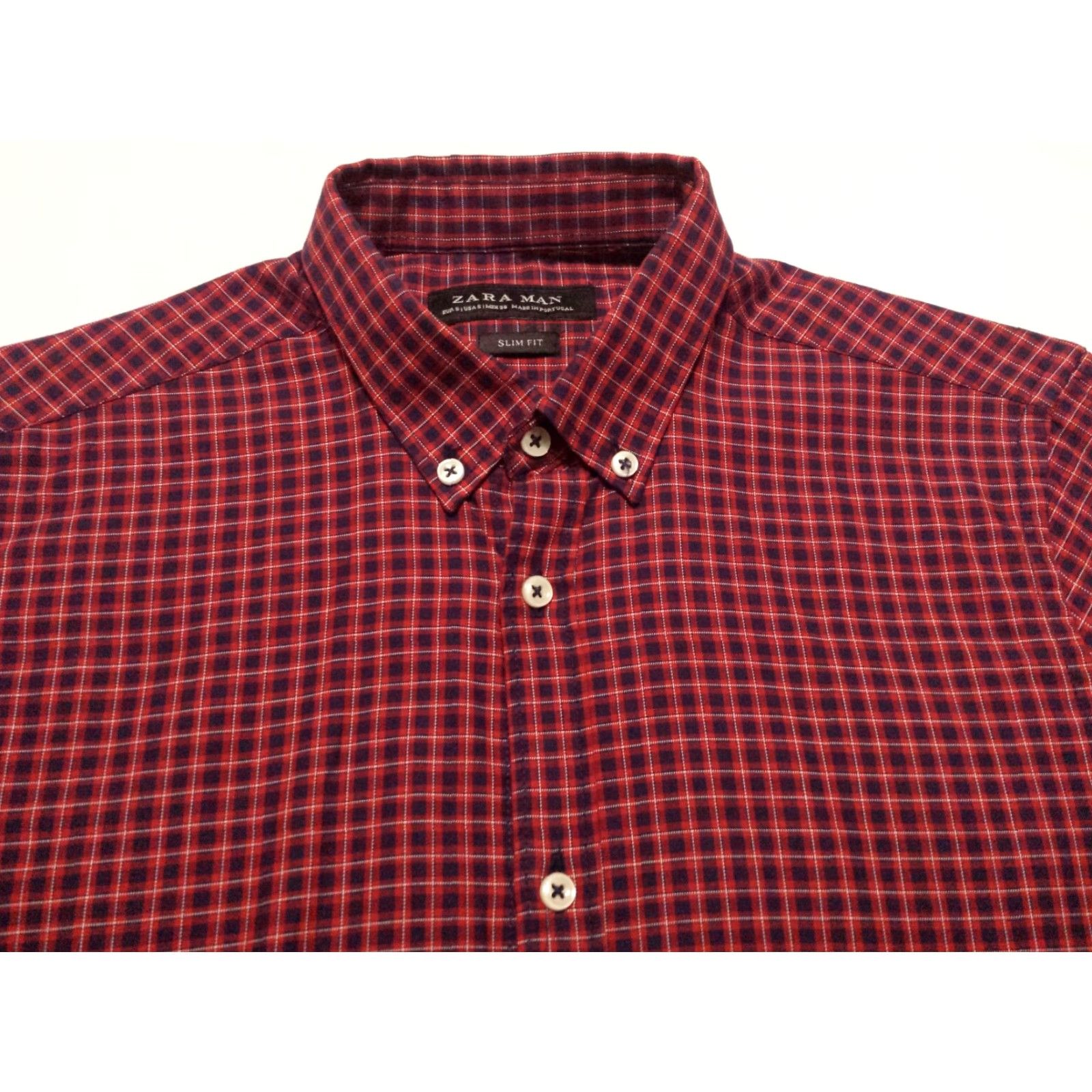 Zara Zara Man Mens Small Shirt Slim Fit Long Sleeve Button-Down Multicolor Plaid Size US S / EU 44-46 / 1 - 2 Thumbnail
