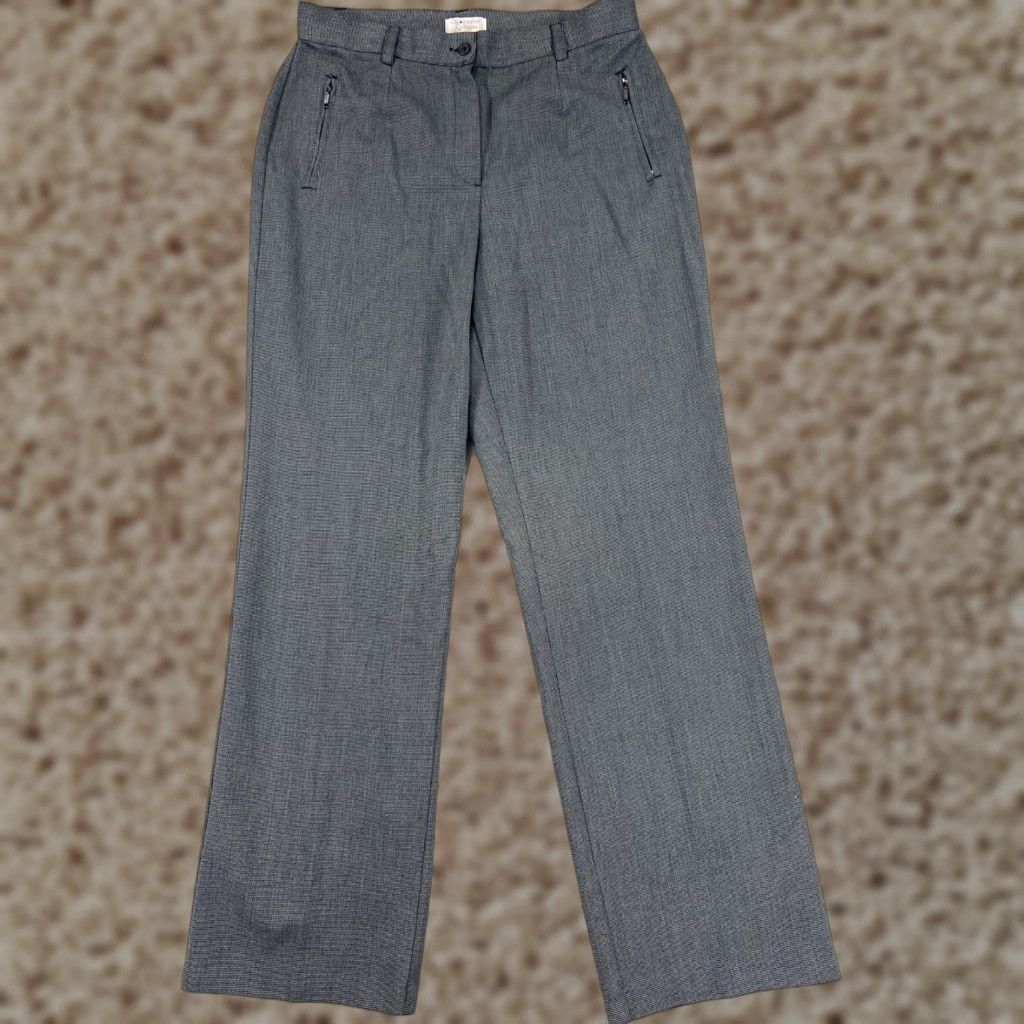 Vintage Christopher & Banks Women's Pants Size 10 Gray Cotton Blend Straight Leg Chino Stretch Casual Size 32" / US 10 / IT 46 - 1 Thumbnail
