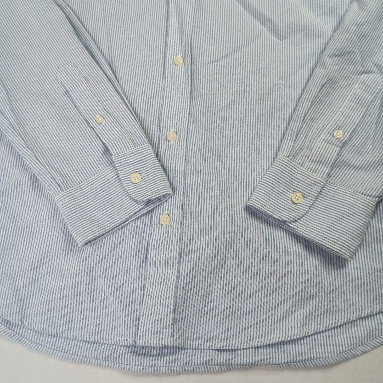 Chaps Chaps Seacoast Oxford Woven Shirt Mens XL Blue White Striped Size US XL / EU 56 / 4 - 2 Thumbnail