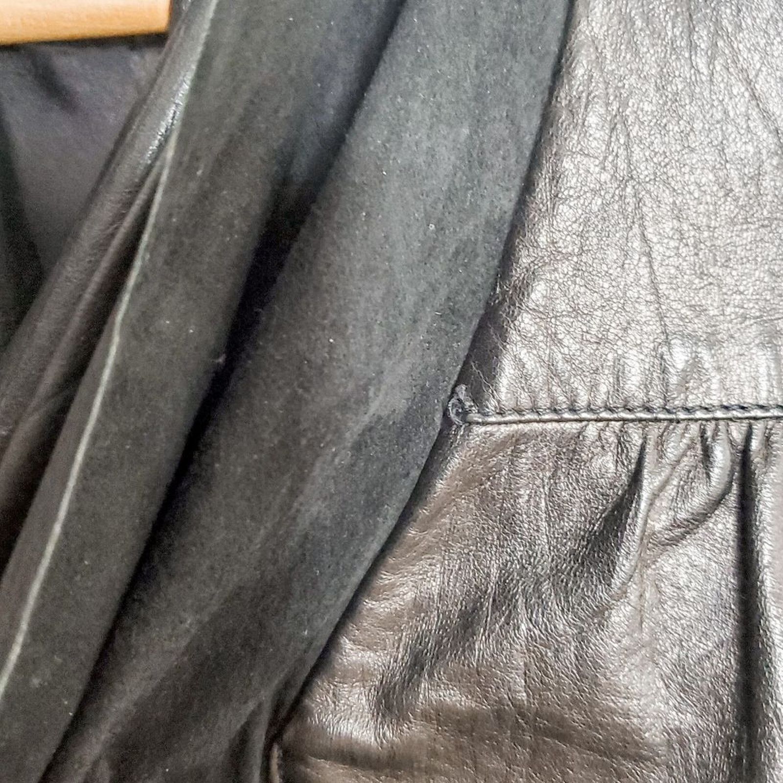 Diane von Furstenberg DVF Black Soft Leather Meringue Draped Moto Jacket Size 2 Size XS / US 0-2 / IT 36-38 - 5 Thumbnail