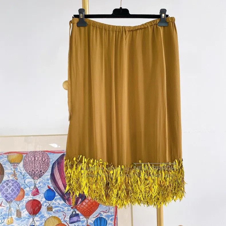 Dries Van Noten Solid Color Midi Skirt