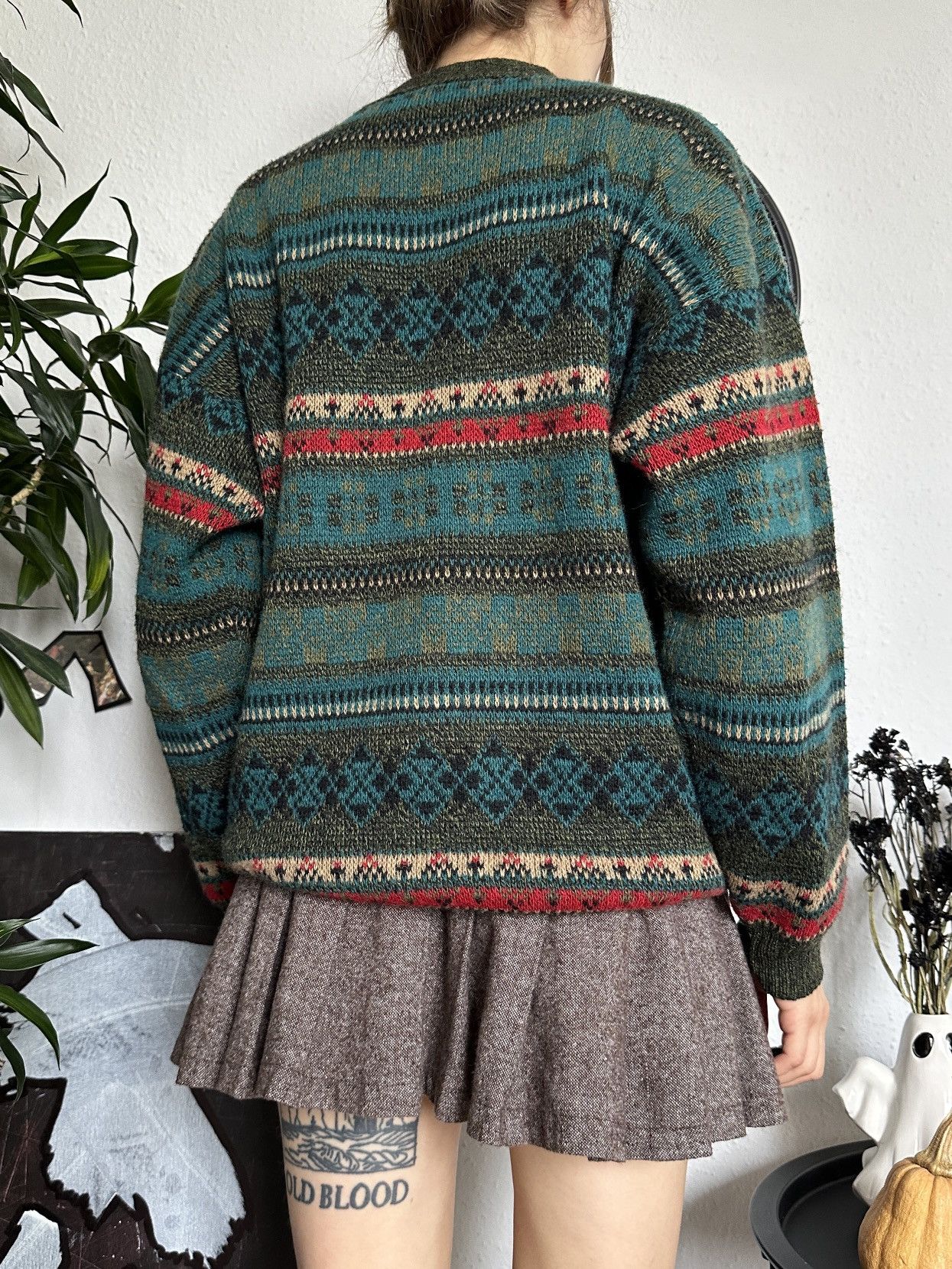 Designer × Vintage Cozy Gilmorgirl Vintage Geometric Knit Cardigan Sweater Size M / US 6-8 / IT 42-44 - 6 Thumbnail