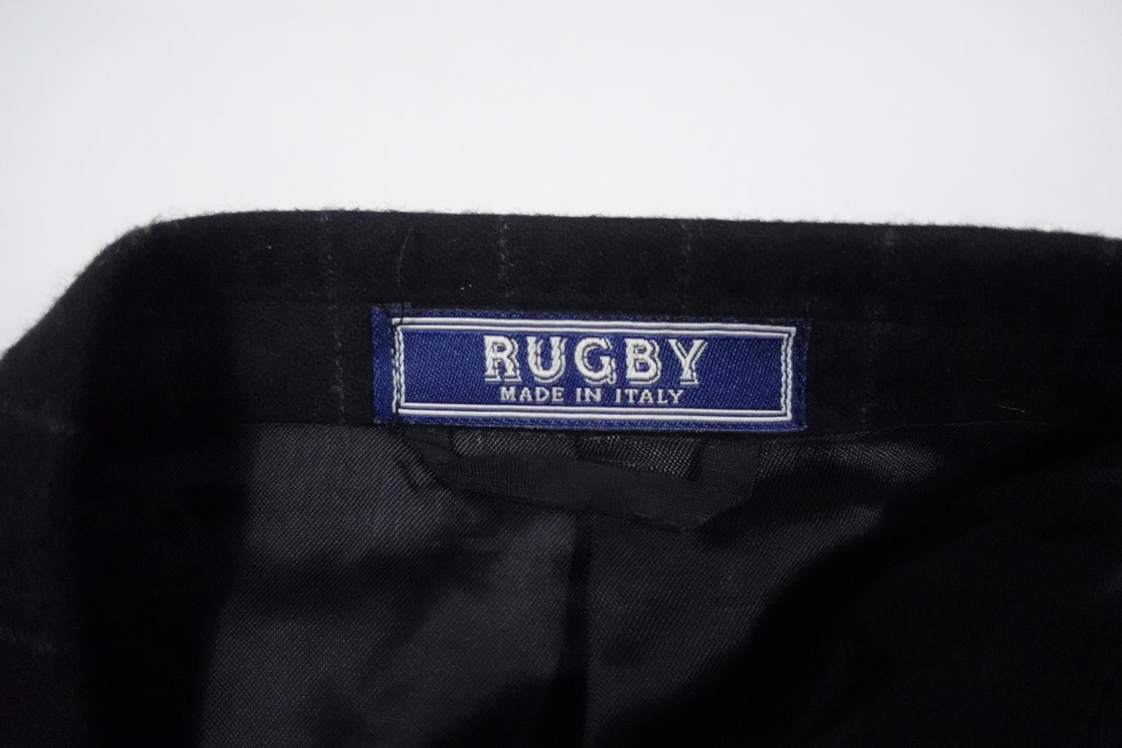Ralph Lauren Rugby Blazer Jacket Coat Black Striped Wool 40